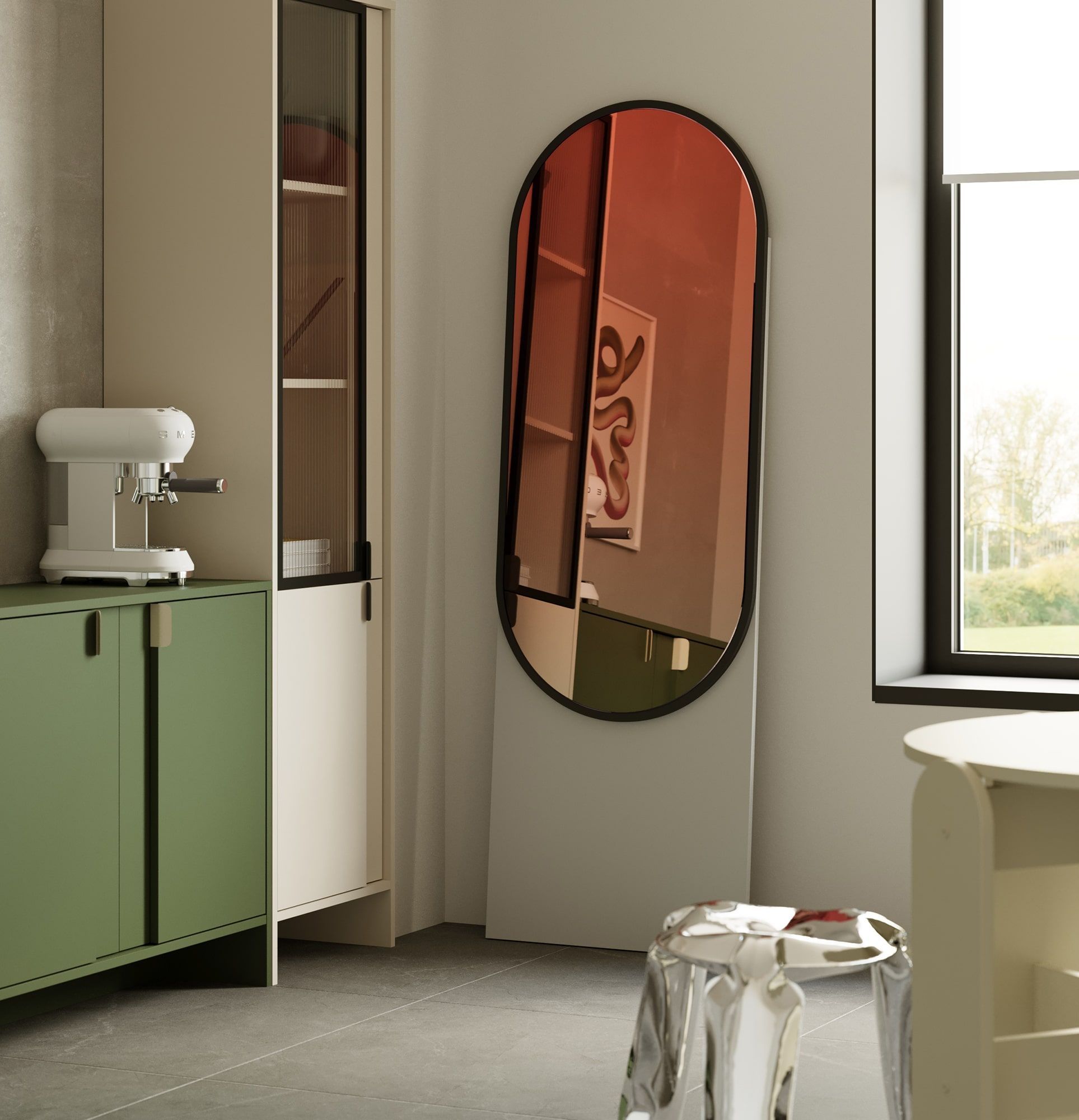 Miroir sur pied LAYERS LAY52
Couleur : Blanc Porcelaine
Couleur du cadre du miroir : Noir Onyx
Type de surface du miroir : Prisme décoratif