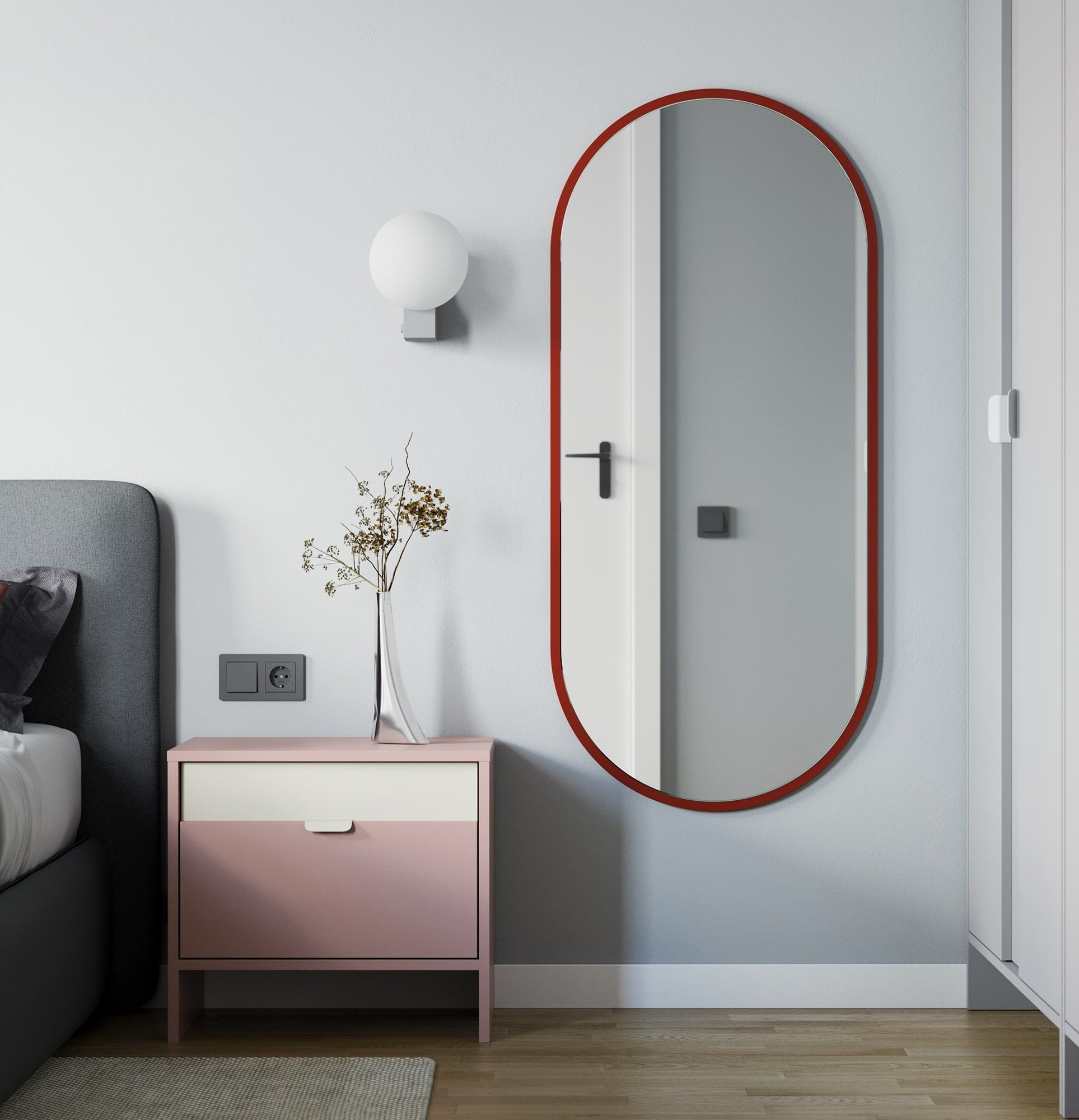 LAYERS Miroir suspendu LAY54
Couleur : Terracotta ardent
Type de panneau de miroir : Classique