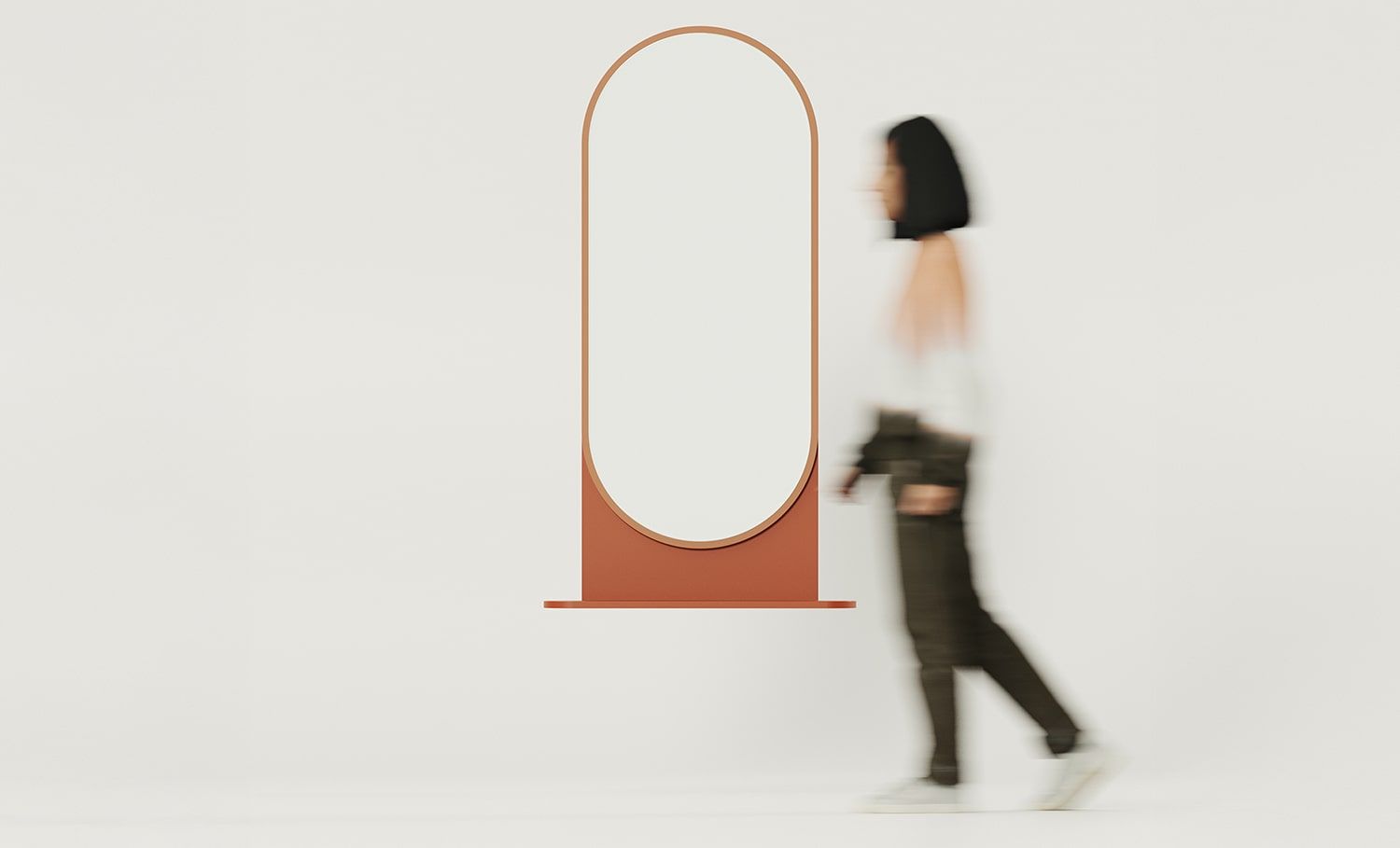 Miroir suspendu avec étagère LAYERS LAY53
Couleur : Terracotta ardent
Couleur du cadre, du panneau sous le miroir : Sahara Deep
Type de panneau de miroir : Classique