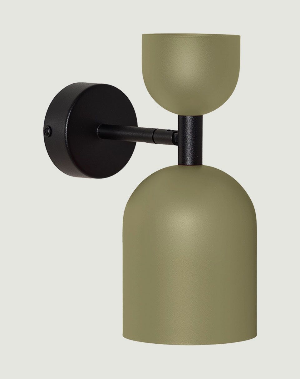 SUPURU W lampe murale / applique murale orientable vert olive avec tube noir