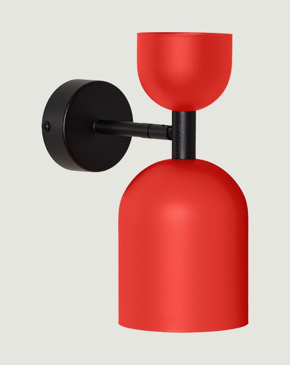 SUPURU W applique murale rouge-orange avec tube noir