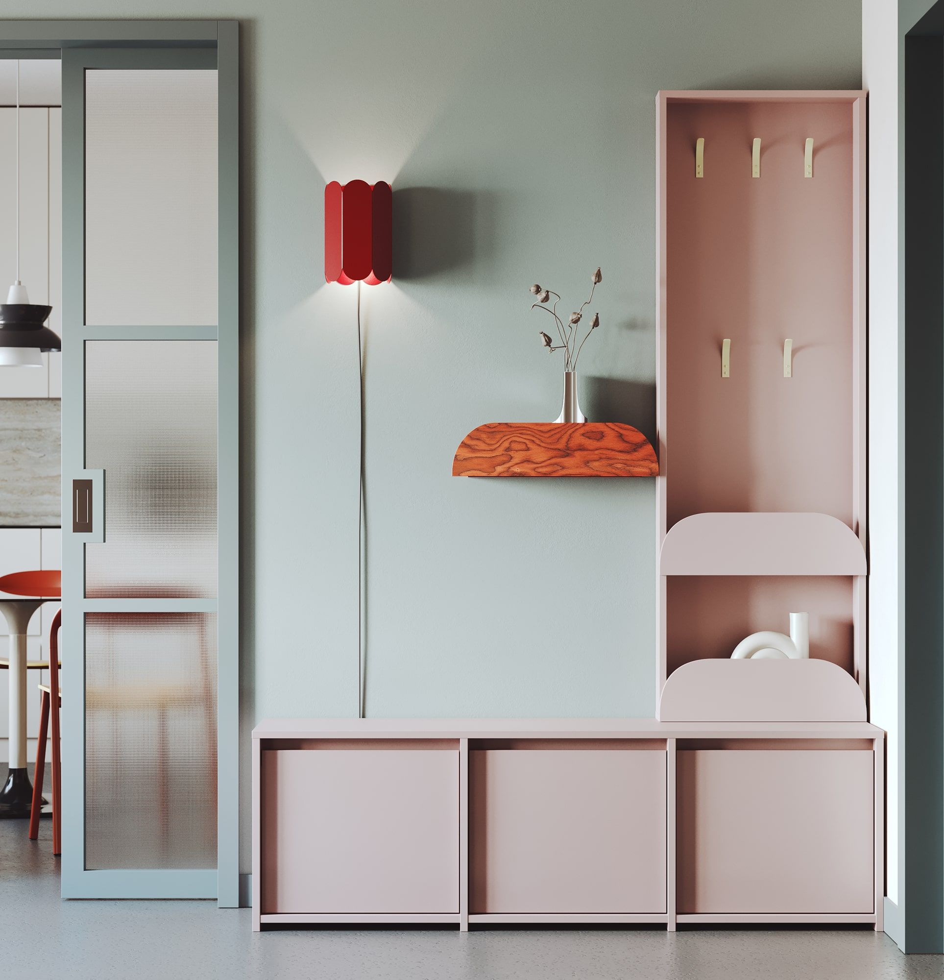 RAGNAR RA25 étagère suspendue
Couleur : placage rouge Sottsass