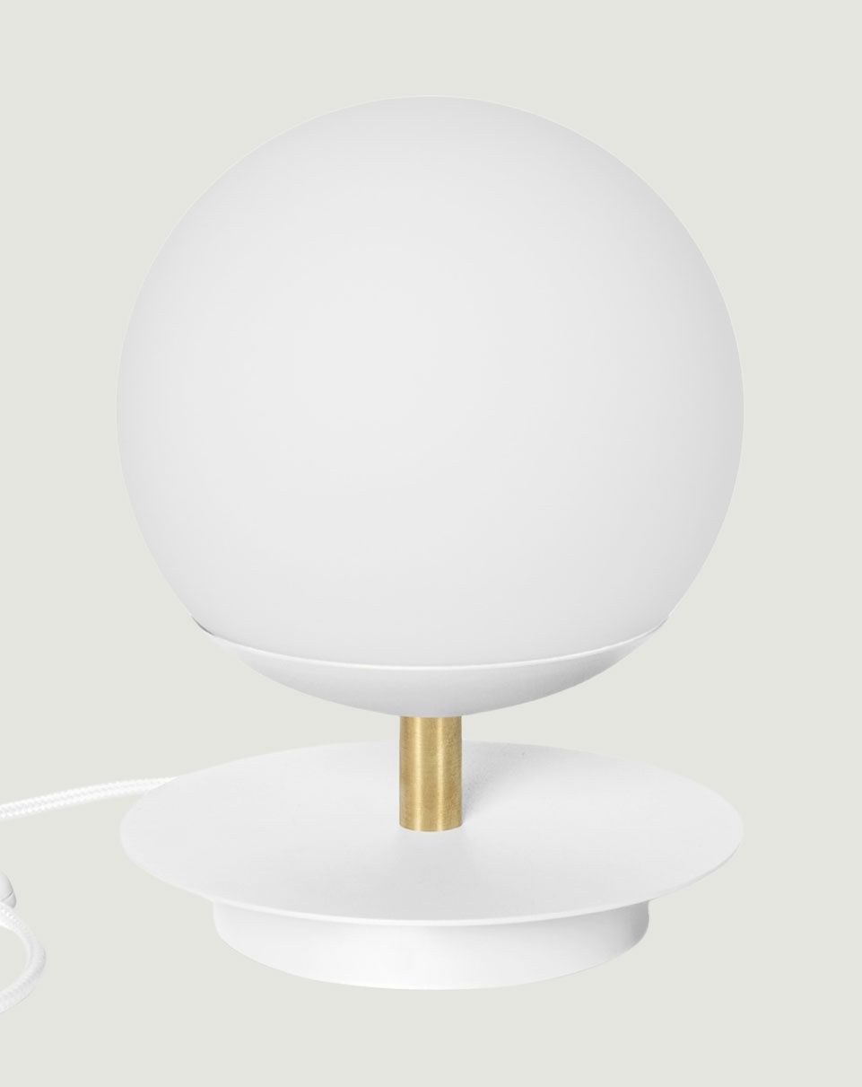 PLAAT ST lampe de table blanche avec laiton