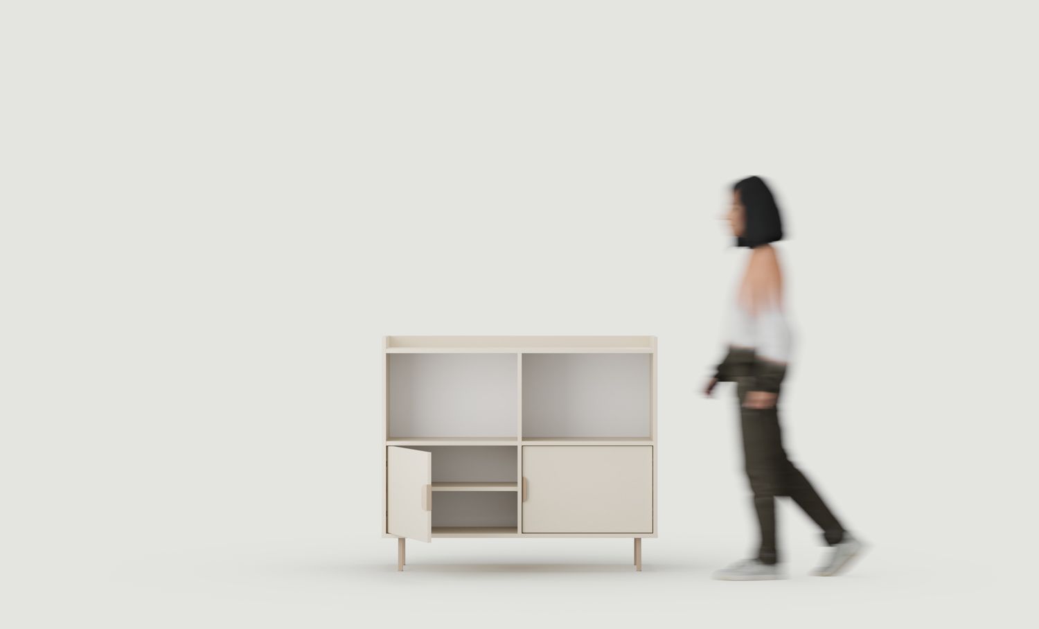 SIGI bibliothèque de bureau SRPRO1
Couleur : beige champagne
Pied : Cappuccino
Poignée : LAYERS 110 Cappuccino