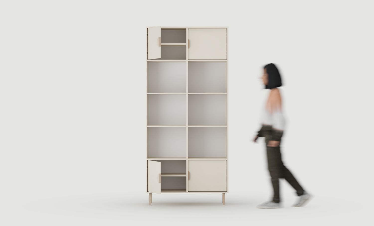 SIGI bureau bibliothèque haute SRWPRO2
Couleur : beige champagne
Pied : Cappuccino
Poignée : LAYERS 110 Cappuccino
                            