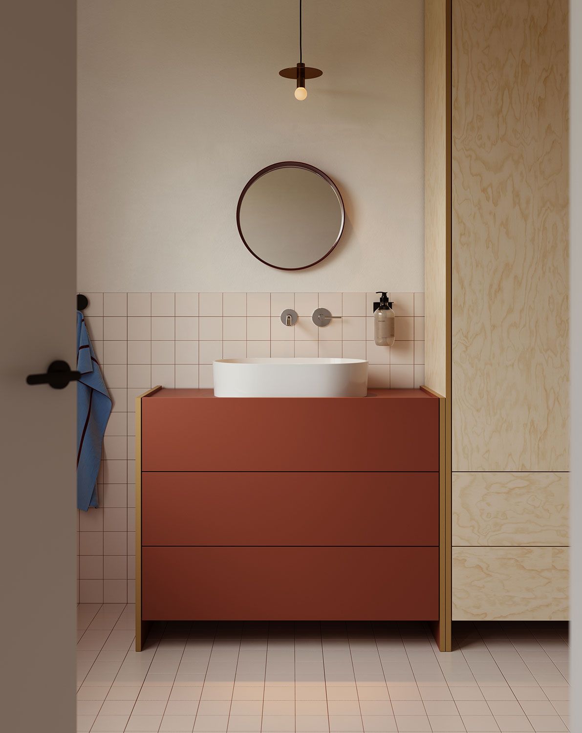 Armoire avec lavabo OMNIRES ASKA ASK28
Couleur : Terracotta ardent
Placage : Mousse de citron