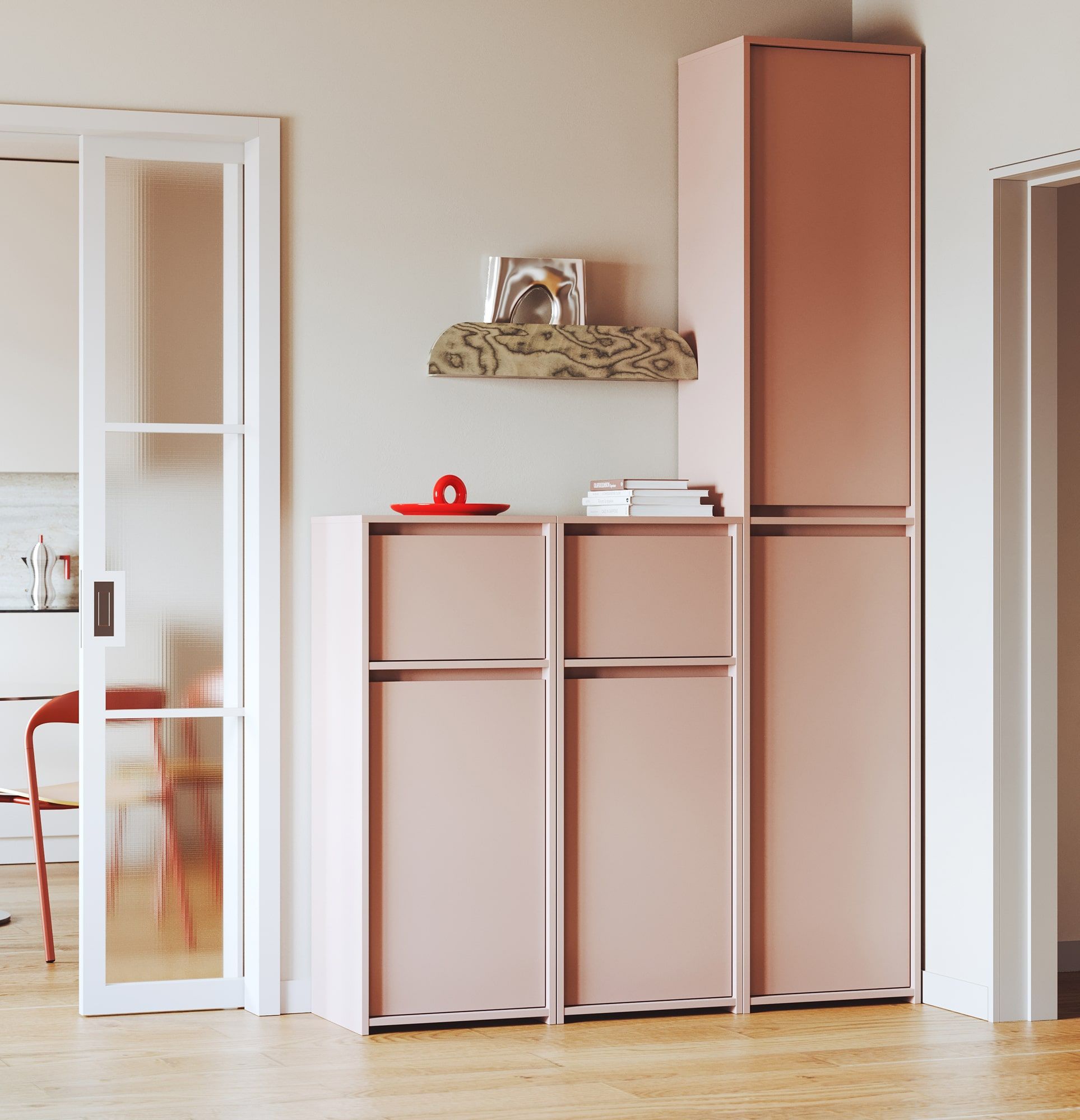RAGNAR socle haut avec étagères RA07
Couleur : Rose antique
