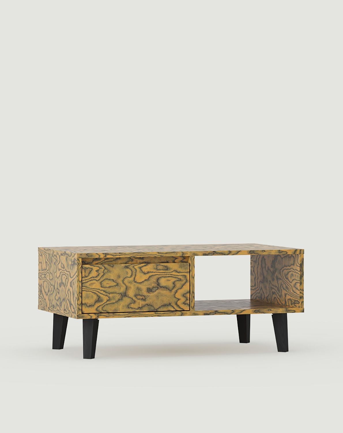Table basse FENRIS SF1
Couleur : placage orange Sottsass
Pied : pin trapézoïdal noir