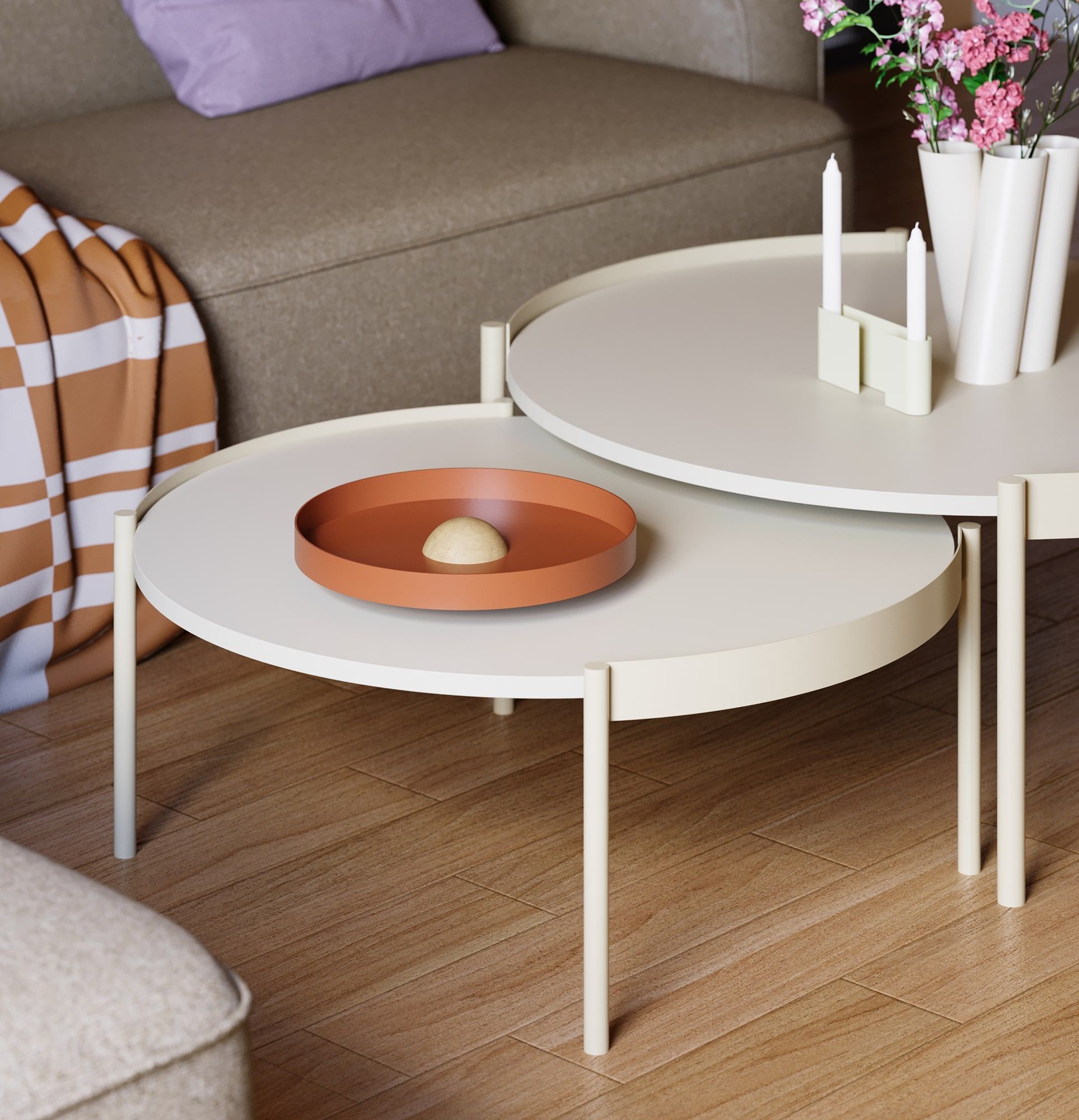 Table basse MIT L Champagne Beige - Milky Way