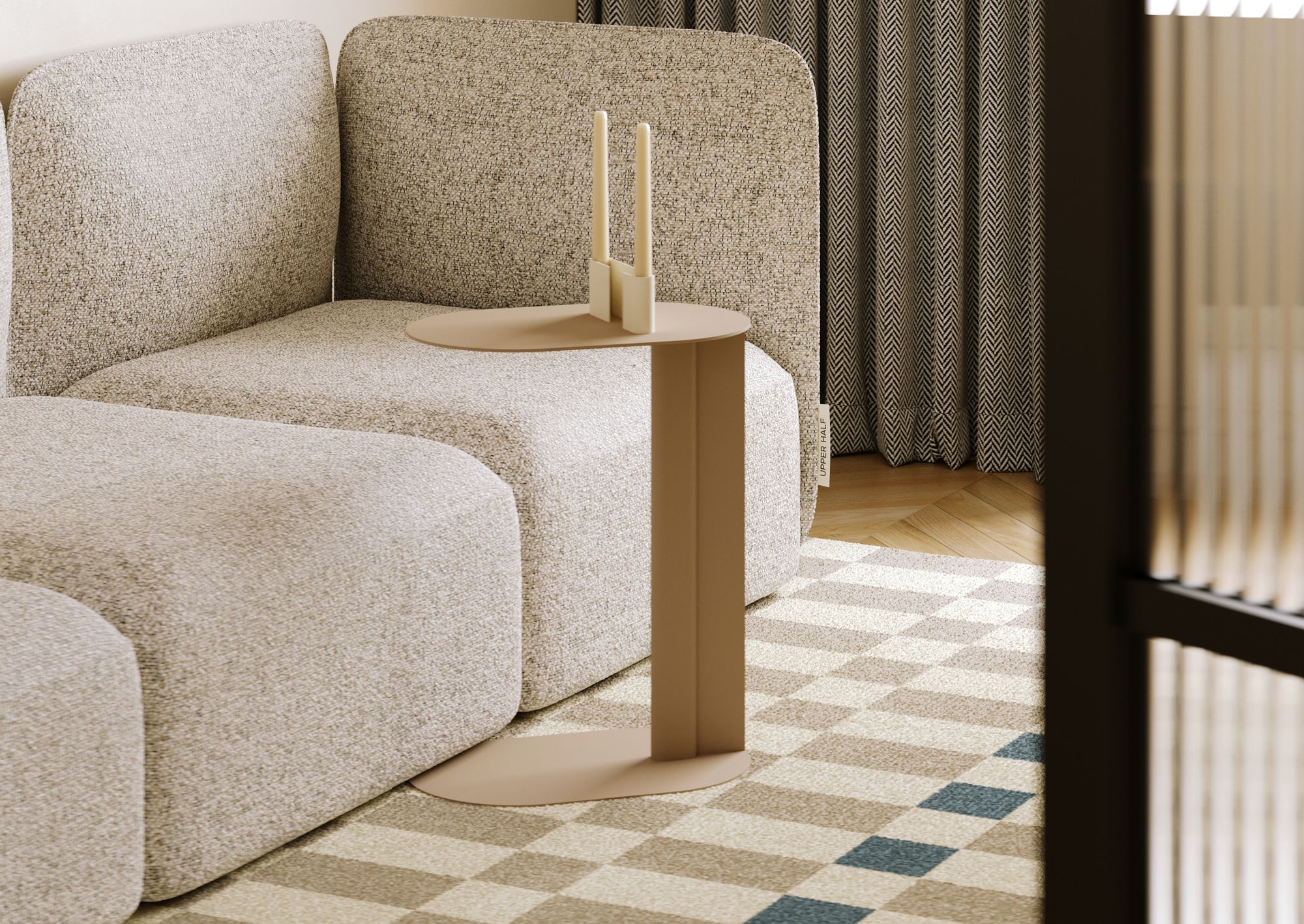 Table auxiliaire LONDO en acier cappuccino
                            