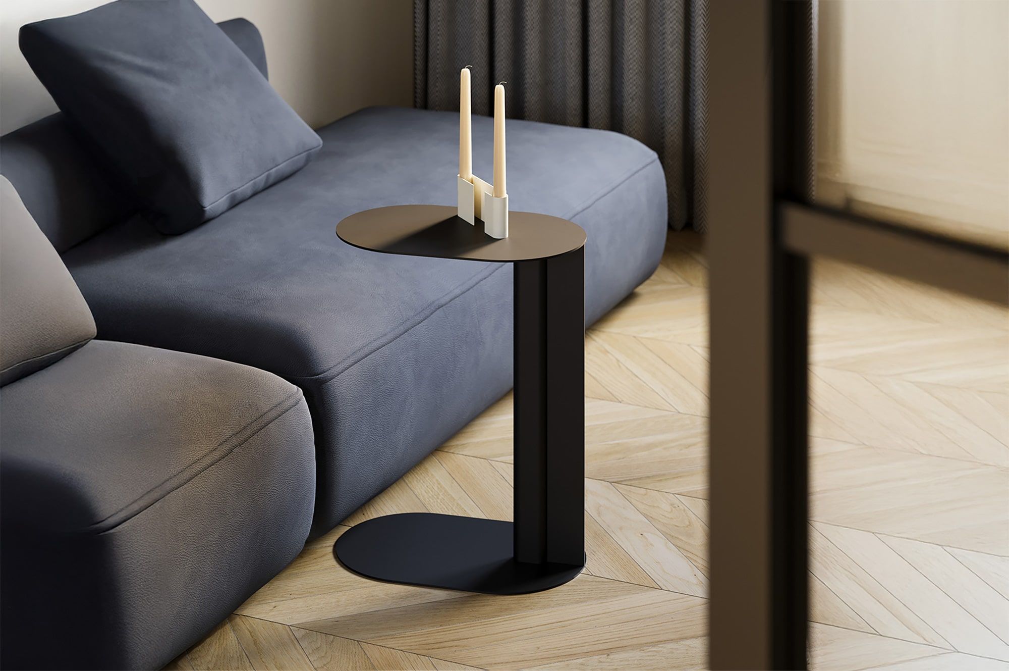 Table d’appoint en acier LONDO bleu colombe