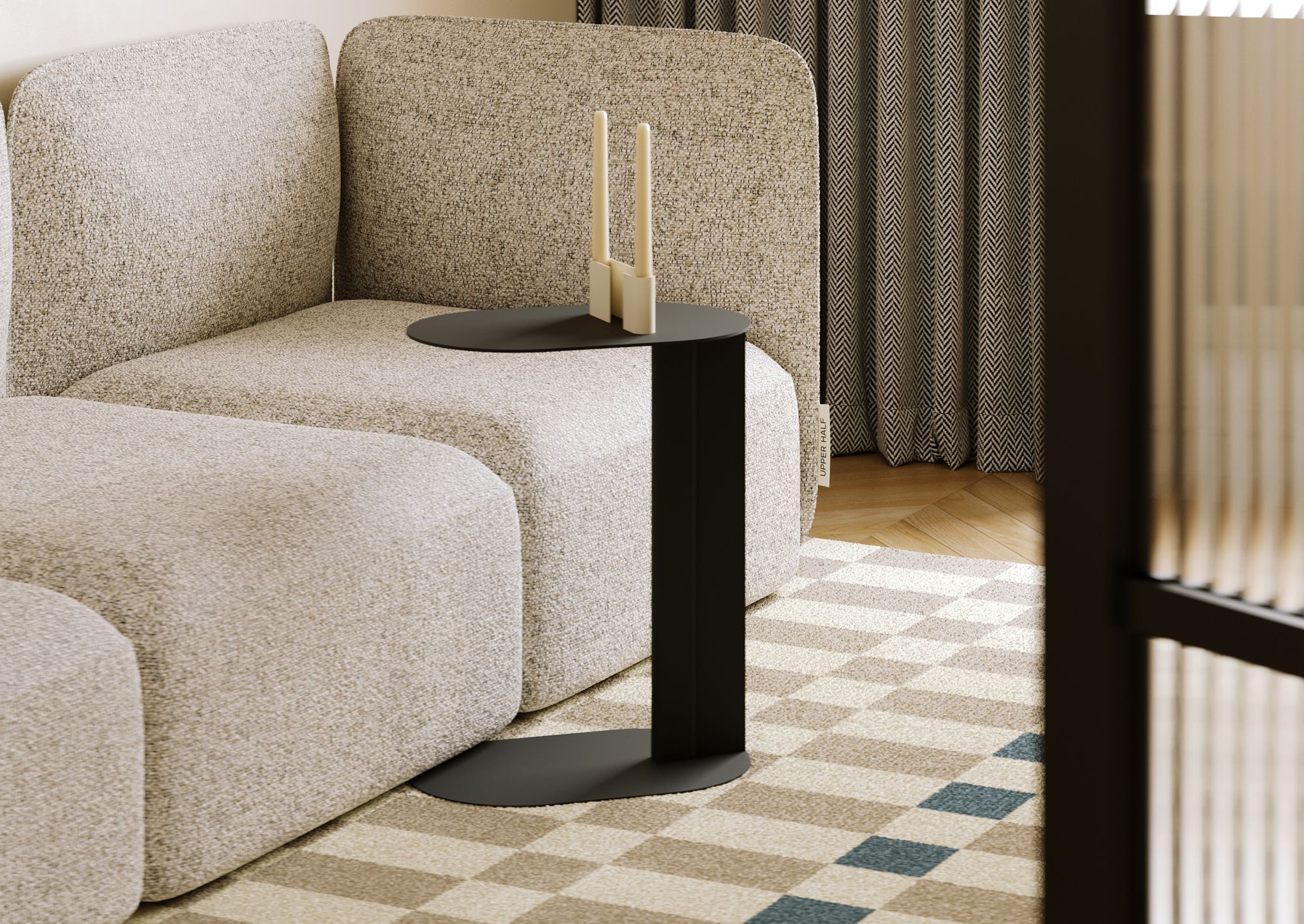 LONDO table auxiliaire en acier noir