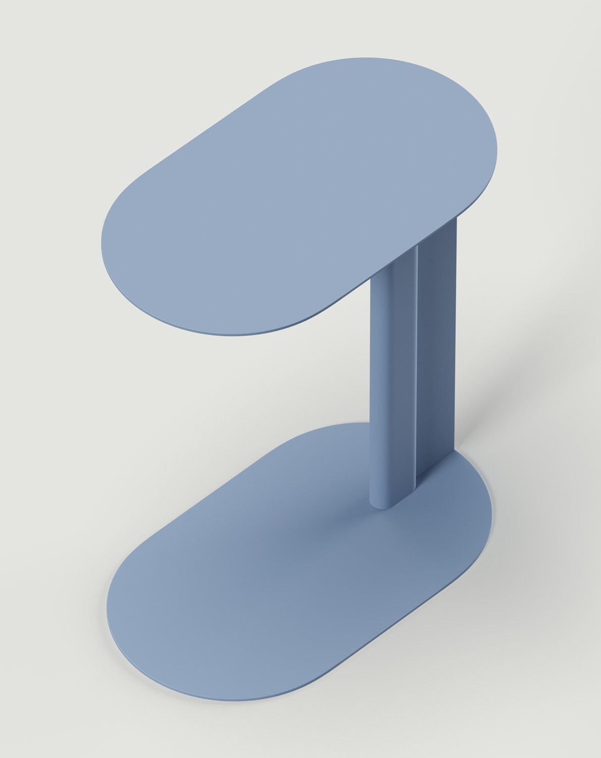 RONDO table auxiliaire en acier bleu colombe