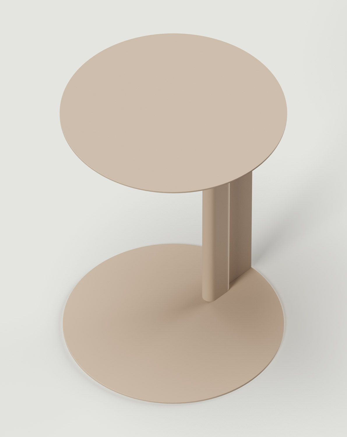 RONDO Table auxiliaire en acier cappuccino