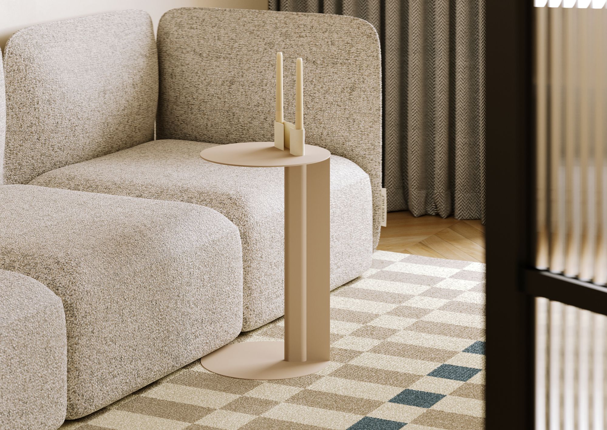 RONDO Table auxiliaire en acier cappuccino