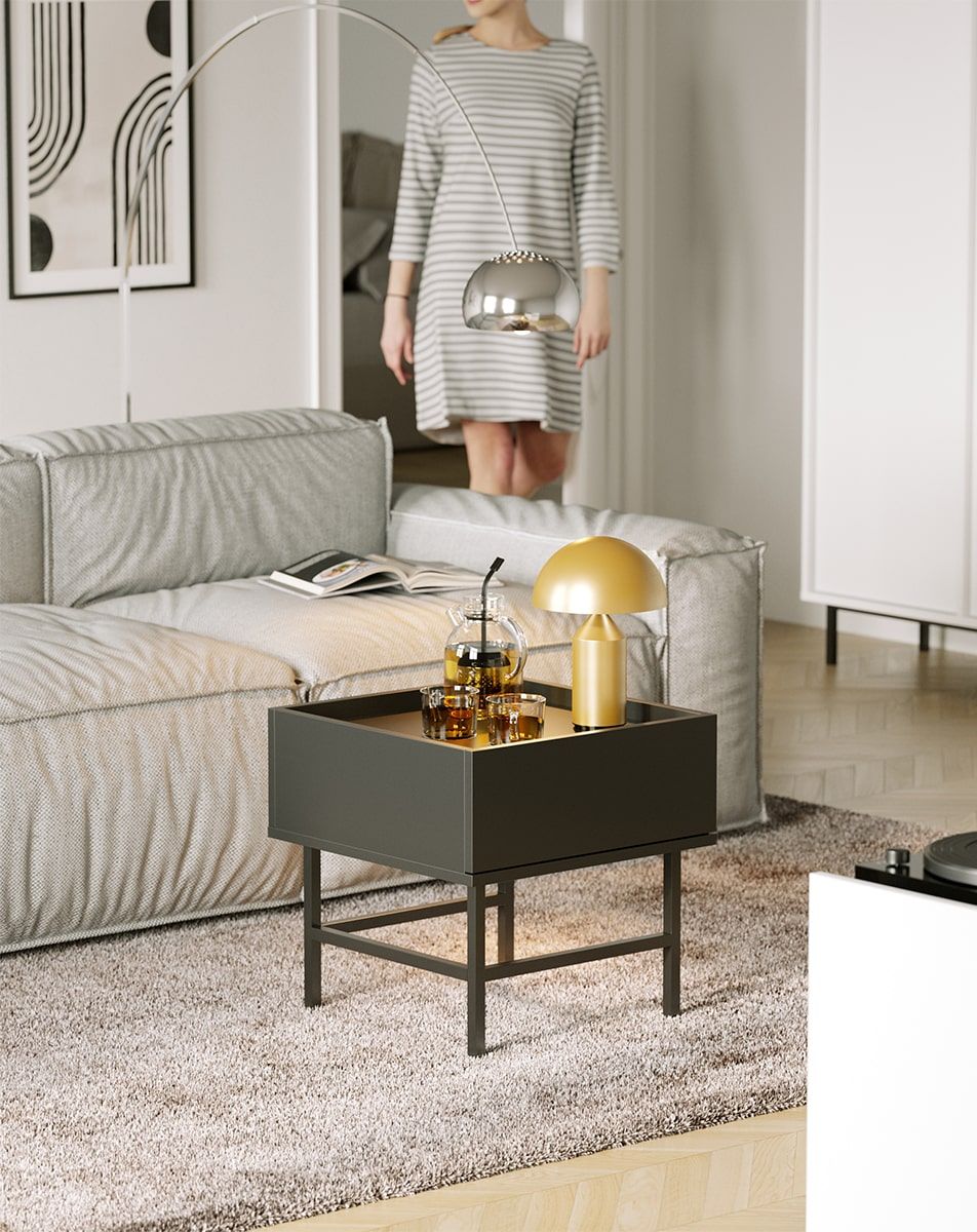 Table basse SIGI SSK1
Couleur : Onyx noir
Pied : noir