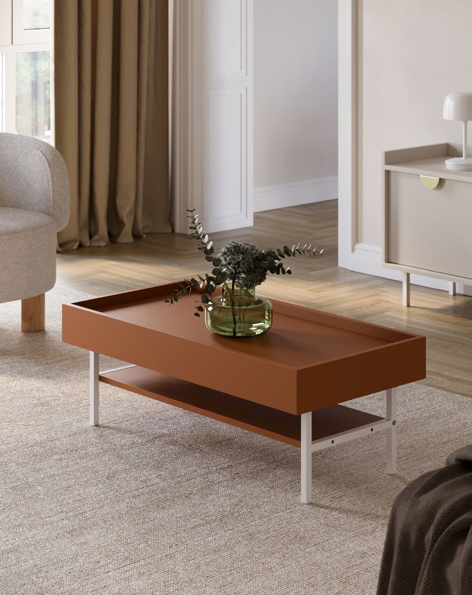 Table basse SIGI avec étagère SSK3
Couleur : Sahara Deep
Pieds : blanc