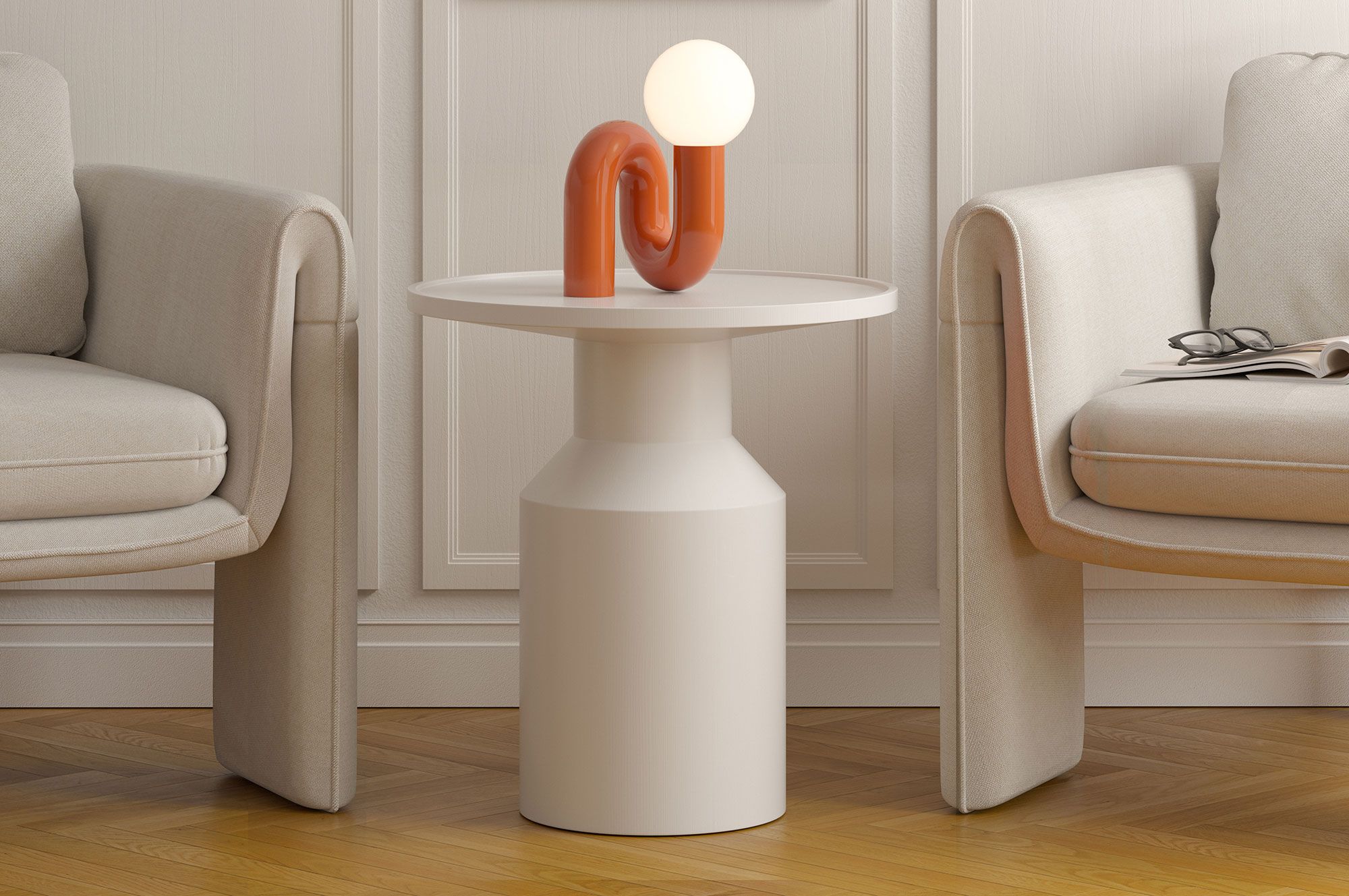 Table basse en bois FLAT SK2 Blanc