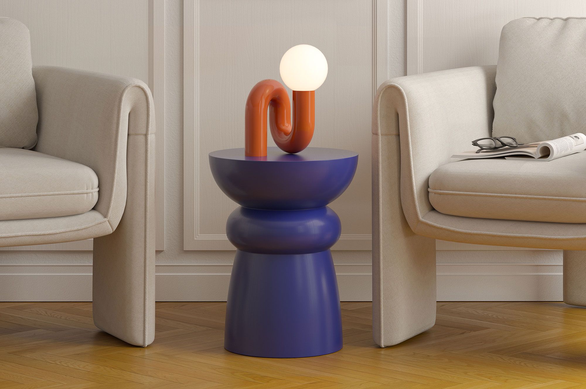 Table auxiliaire en bois FOLD SP5 Cobalt