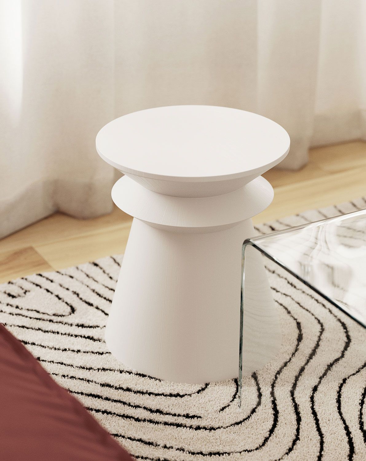 Table auxiliaire en bois LINE2 SP4 Blanc