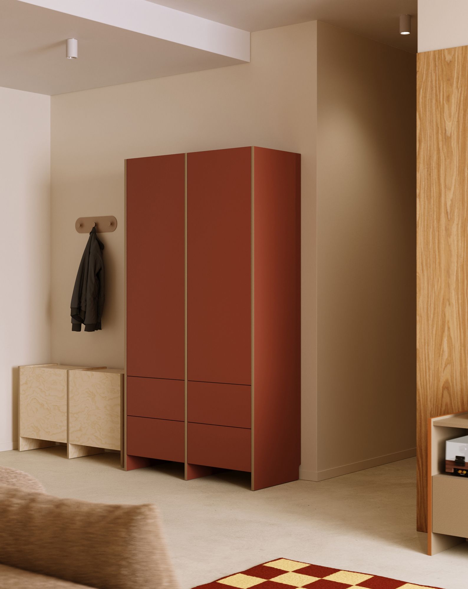 ASKA ASK19 garde-robe
Couleur : Terracotta ardent
Placage : Cappuccino