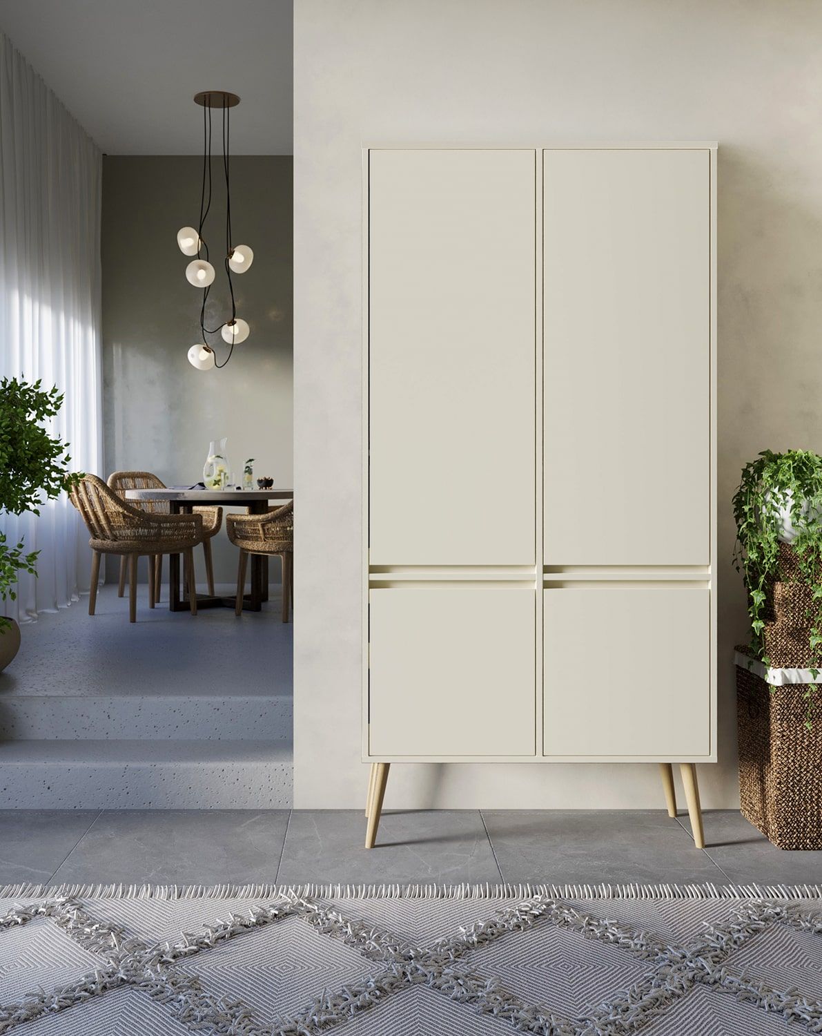 Armoire FENRIS SZF1
Couleur : Voie lactée
Pied : Rouleau Chêne huilé