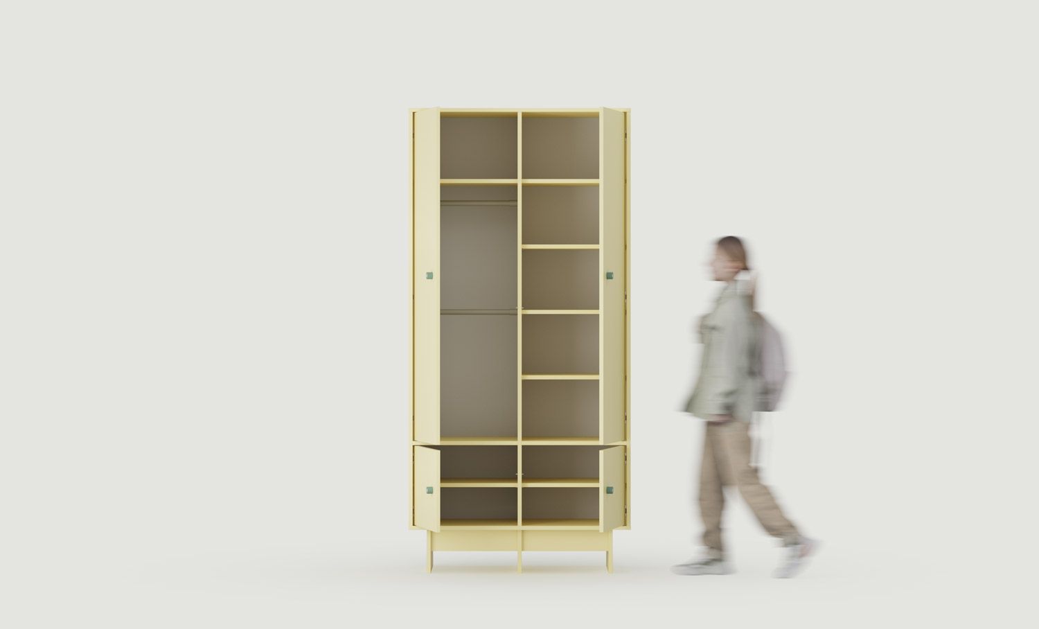 KABE KIDS SZK06K armoire profonde avec tringle de style JAPANDI
