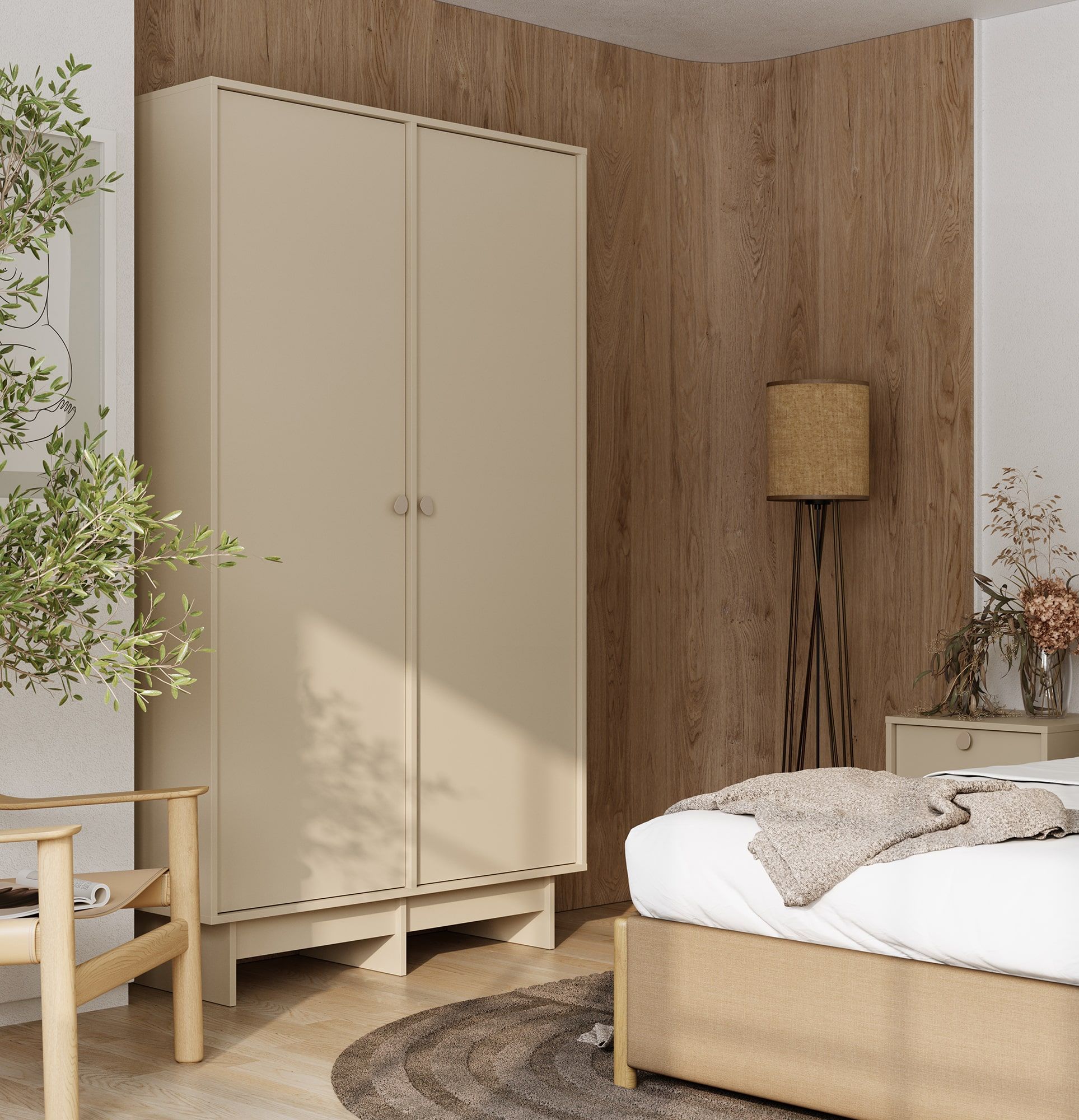 KABE SZK05 armoire profonde avec tringle de style JAPANDI
Couleur : Cachemire enveloppant
Poignée : Poignée en acier gris beige teinté