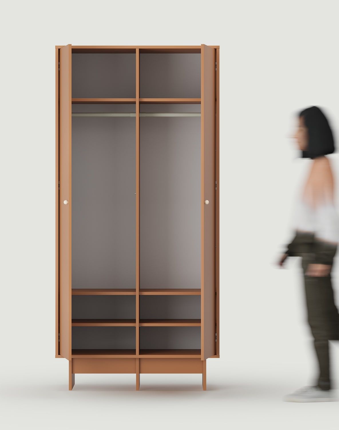 Armoire profonde KABE SZK08 à deux tringles style JAPANDI