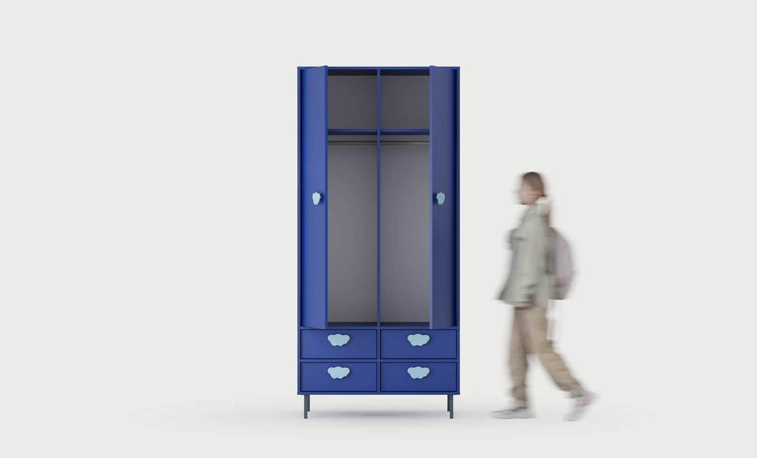 SIGI KIDS armoire profonde à deux tringles SZS10K