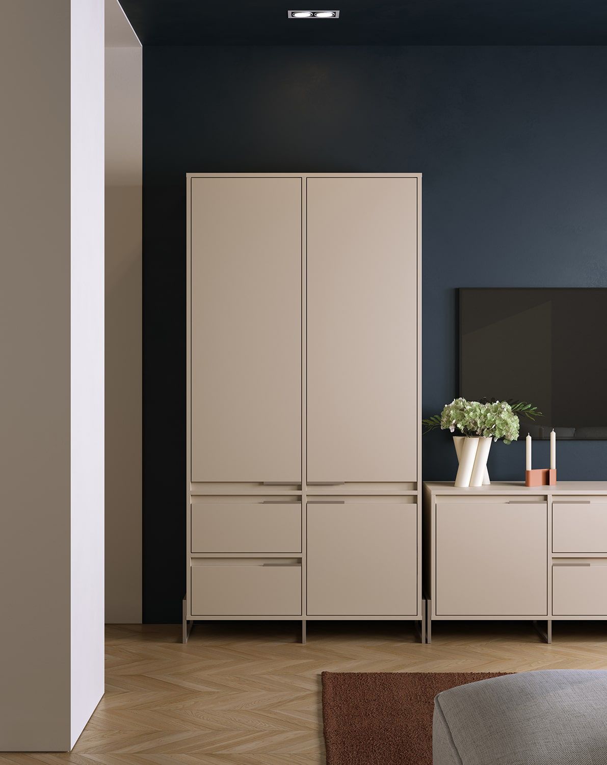 Armoire INEA ISZ1S
Couleur : Beige Champagne
Couleur des pieds et des poignées : Acier Inea Cappuccino