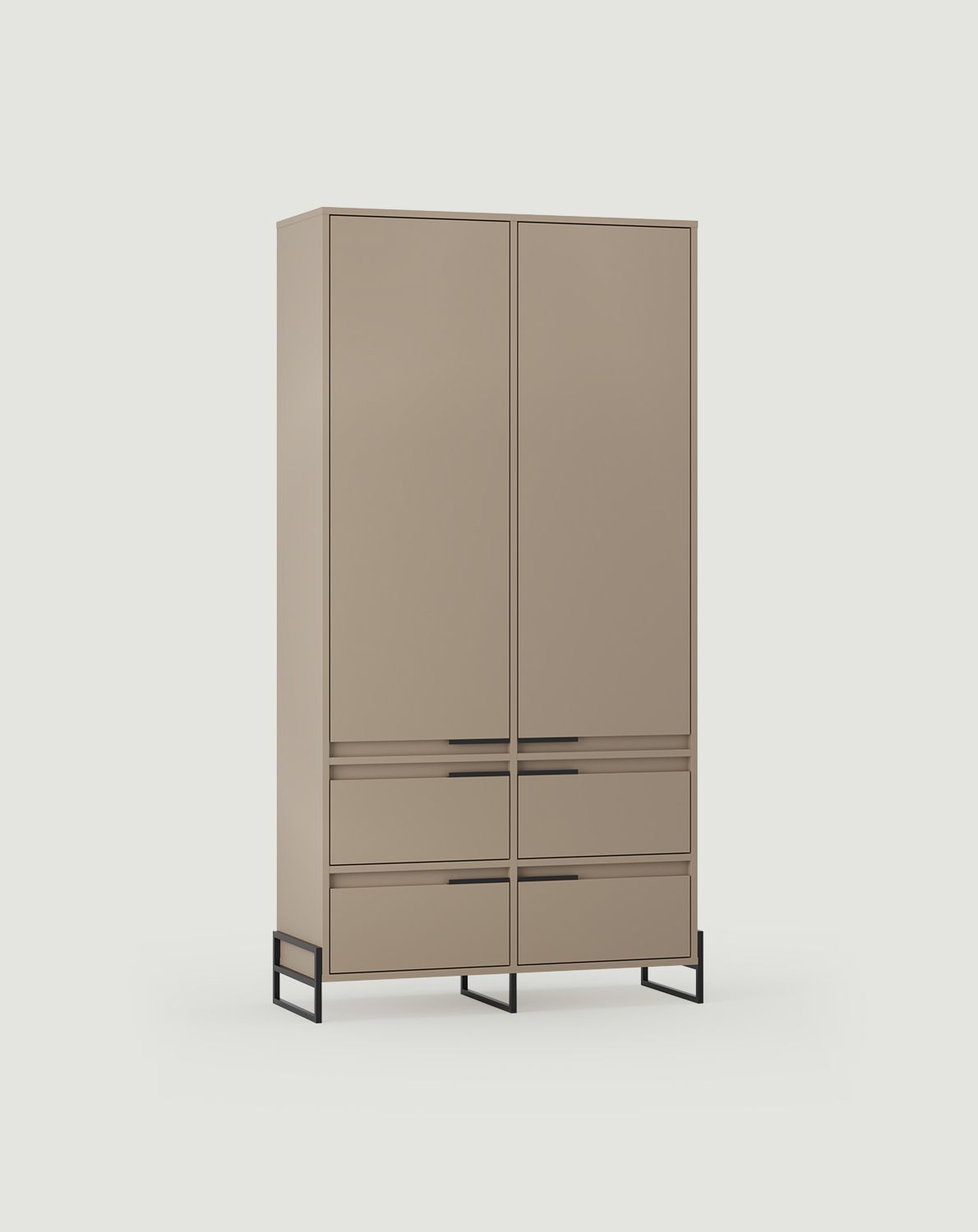 Armoire INEA ISZ2S
Couleur : Argile cendrée
Couleur des pieds et des poignées : Acier Inea Noir
                            