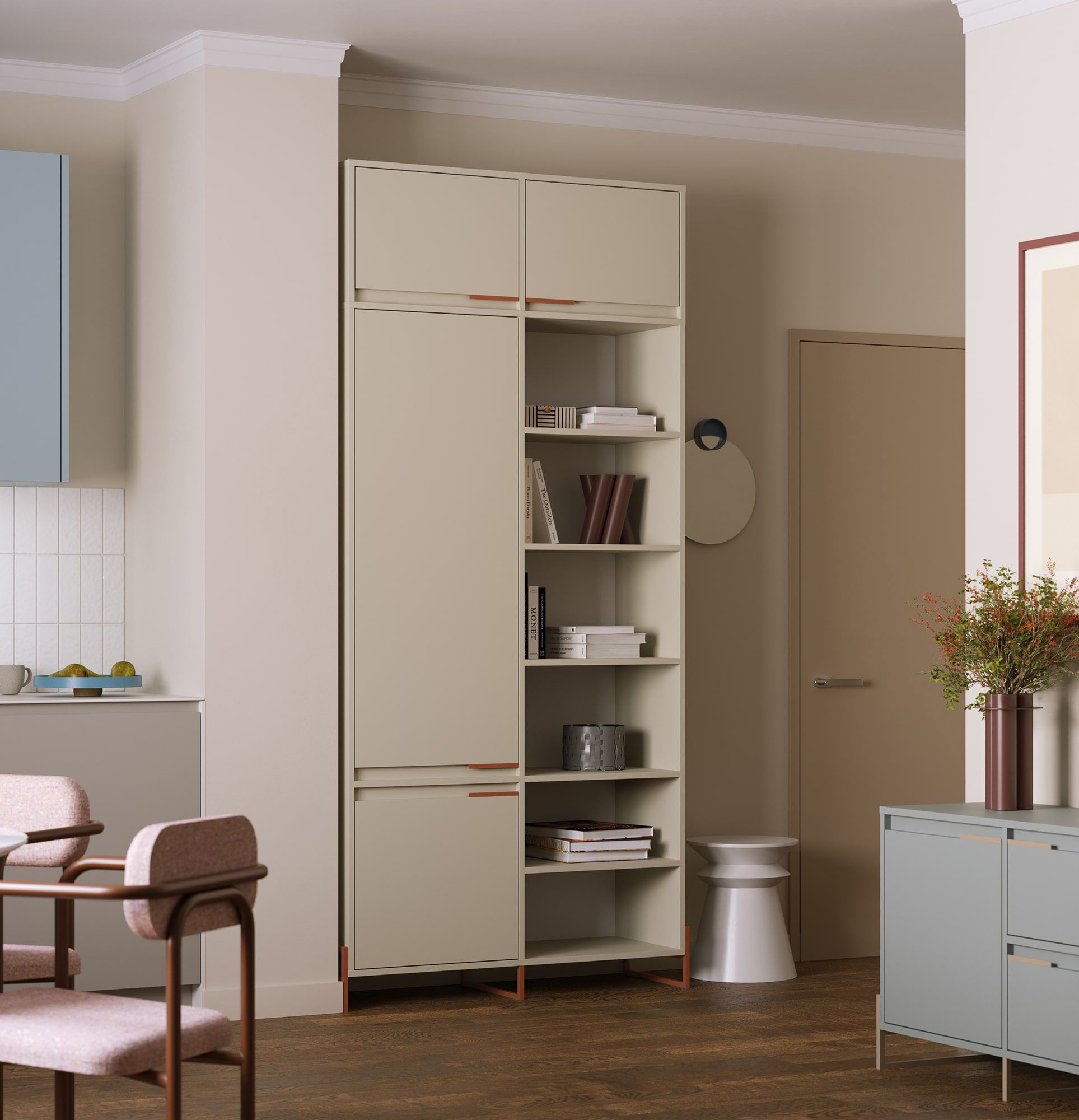 Armoire INEA ISZ3
Couleur : Voie lactée
Couleur des pieds et des poignées : Acier Inea Fiery Terracotta