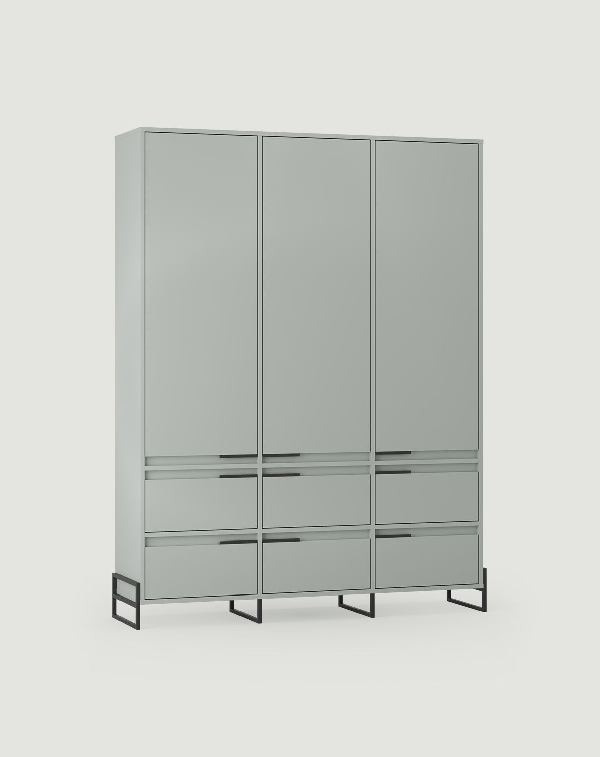 Armoire INEA ISZD3
Couleur : Pistache laiteuse
Couleur des pieds et des poignées : Acier Inea Noir
                            