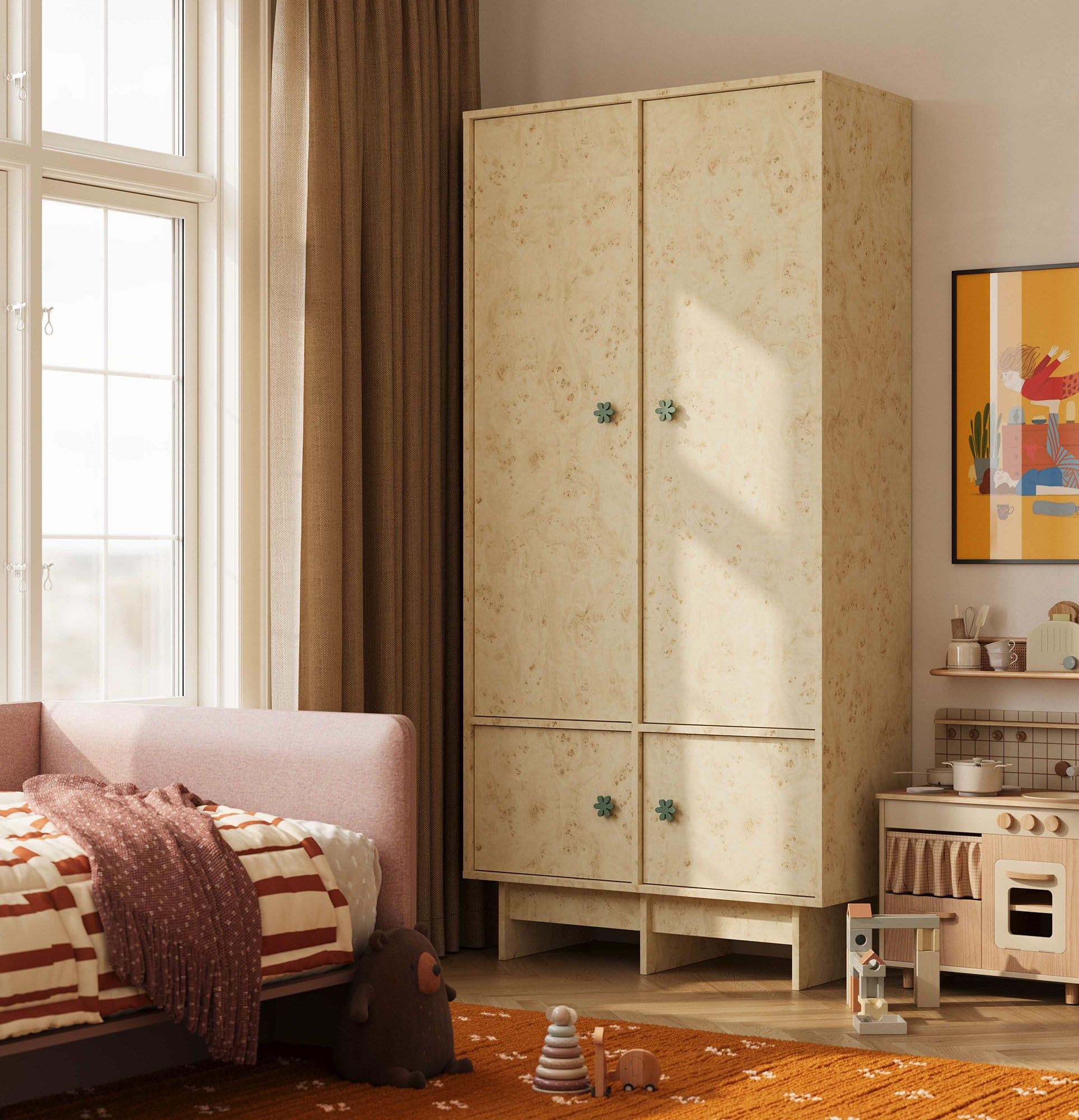KABE KIDS SZK06K armoire profonde avec tringle de style JAPANDI