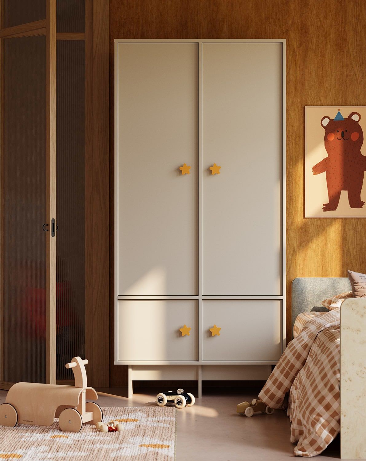 KABE KIDS SZK06K armoire profonde avec tringle de style JAPANDI