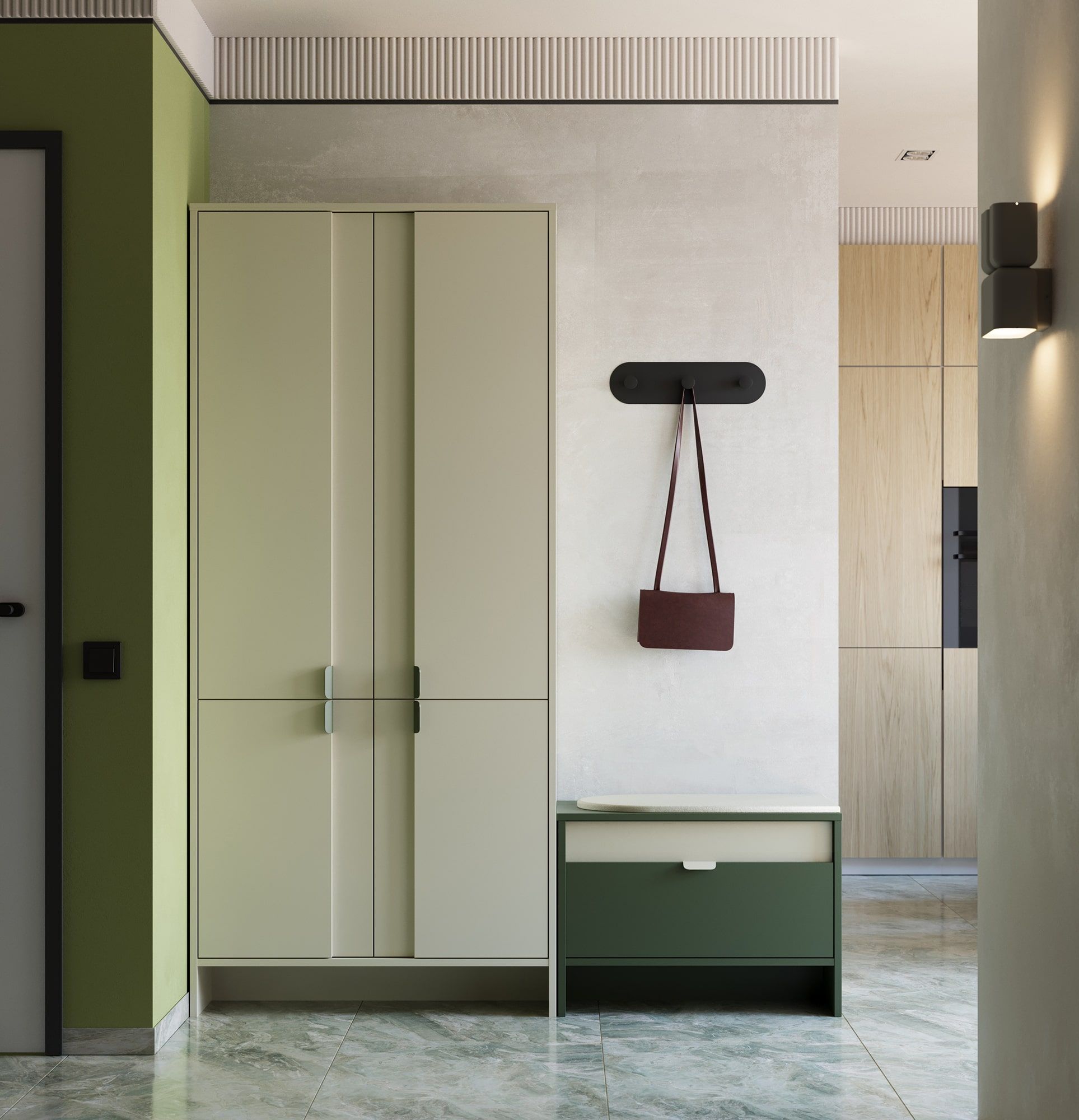 Armoire LAYERS LAY43
Coloris : Voie lactée
Couleur 2 : Voie lactée
Poignée : poignée LAYERS 110 vert cyprès
                            