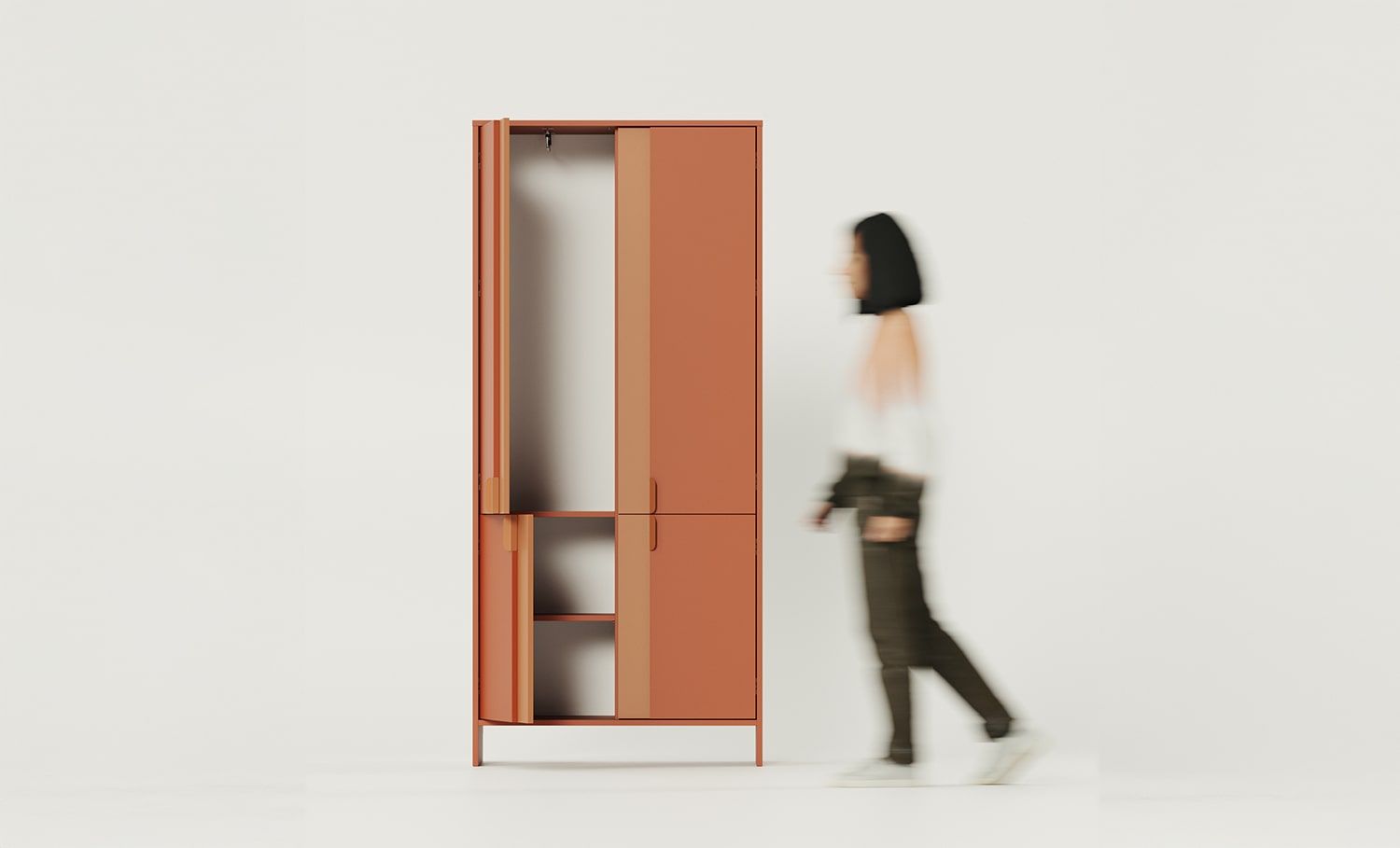 Armoire LAYERS LAY43
Coloris : Terracotta ardent
Coloris 2 : Sahara Deep
Poignée : Poignée de bord LAYERS 110 Terracotta feu