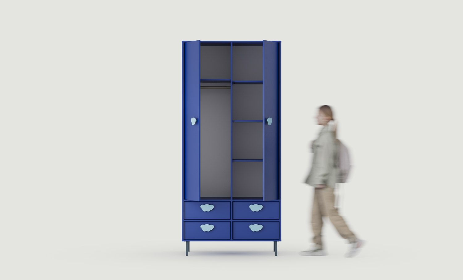 SIGI KIDS armoire profonde avec bar SZS8K