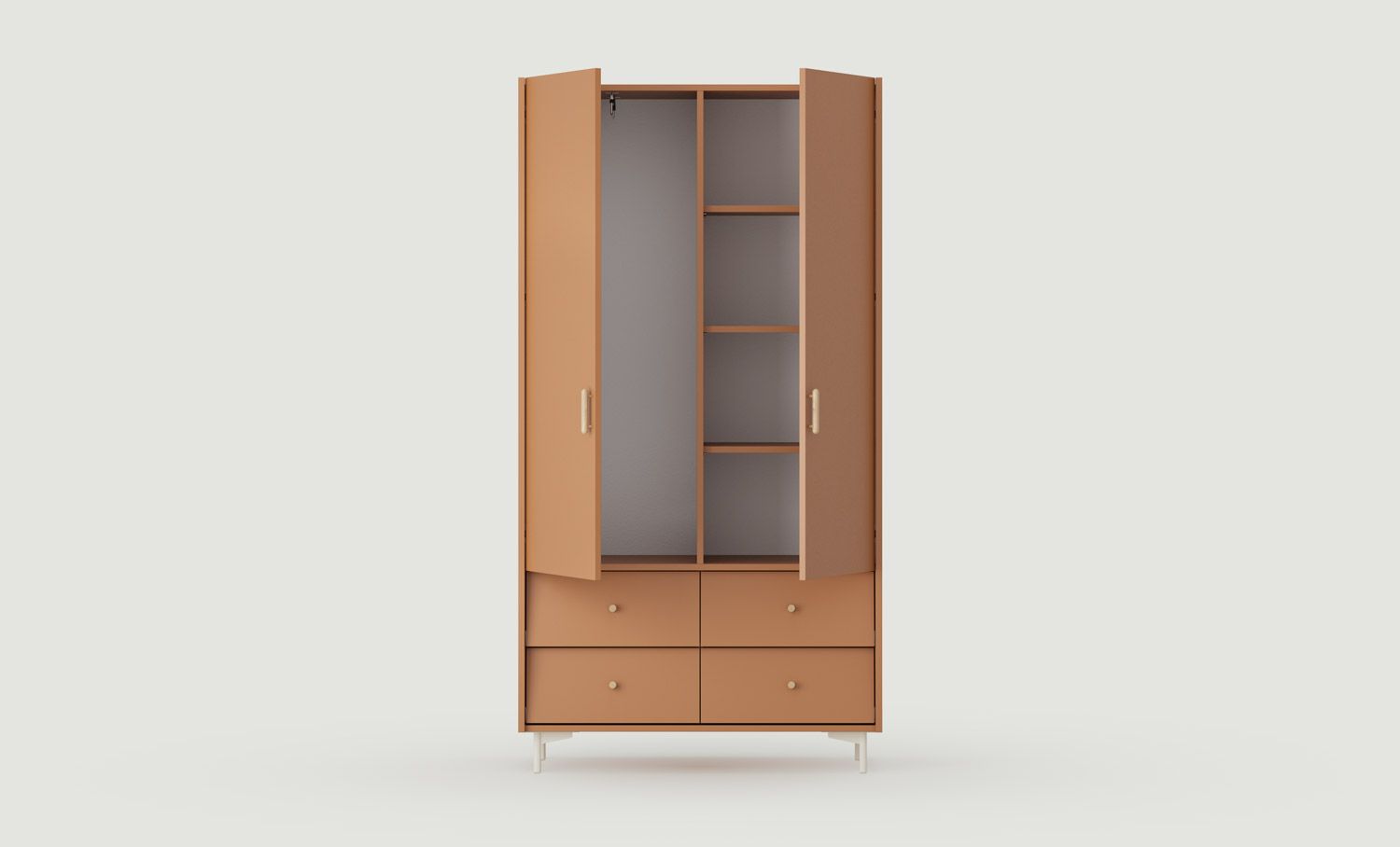 Armoire SKRA SKR48
Couleur : Sahara Deep
Poignée supérieure : Chêne Cigare
Poignée inférieure : bouton en chêne
Pied : Milky Way