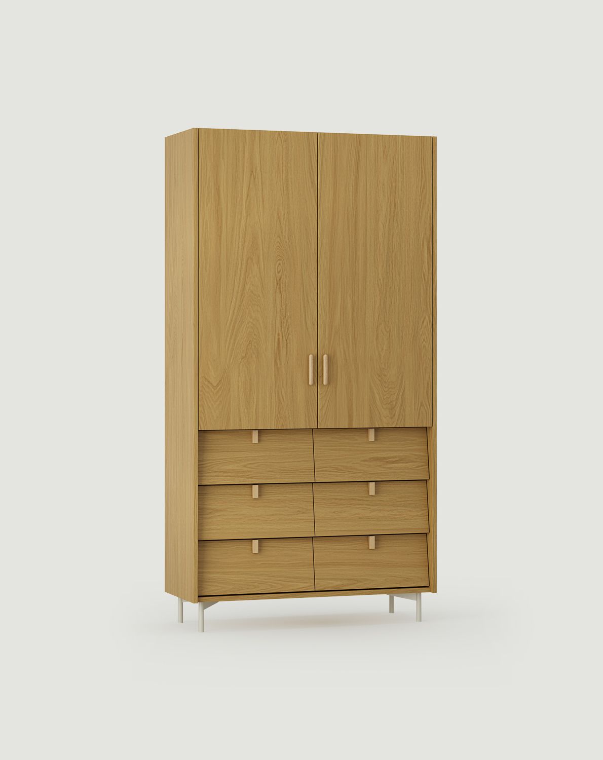 Armoire SKRA SKR49
Couleur : Placage chêne naturel
Poignée supérieure : Chêne Cigare
Poignée du bas : Chêne Caillé
Pied : Milky Way
