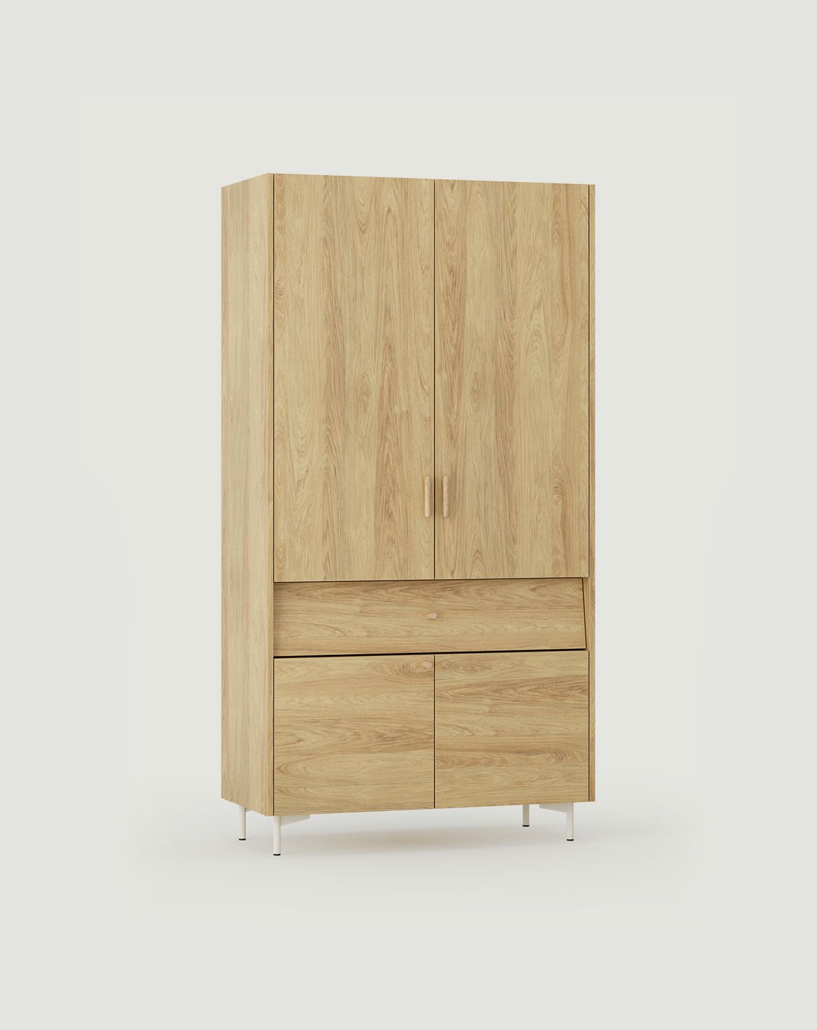 Armoire SKRA SKR52
Couleur : Hickory naturel
Pied : Milky Way
Poignée : Cigare et bouton en chêne
                            
                            