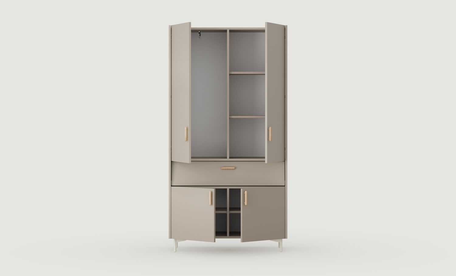 Armoire SKRA SKR52
Couleur : Argile cendrée
Pied : Milky Way
Poignée : Cigar Oak
                            
                                                        