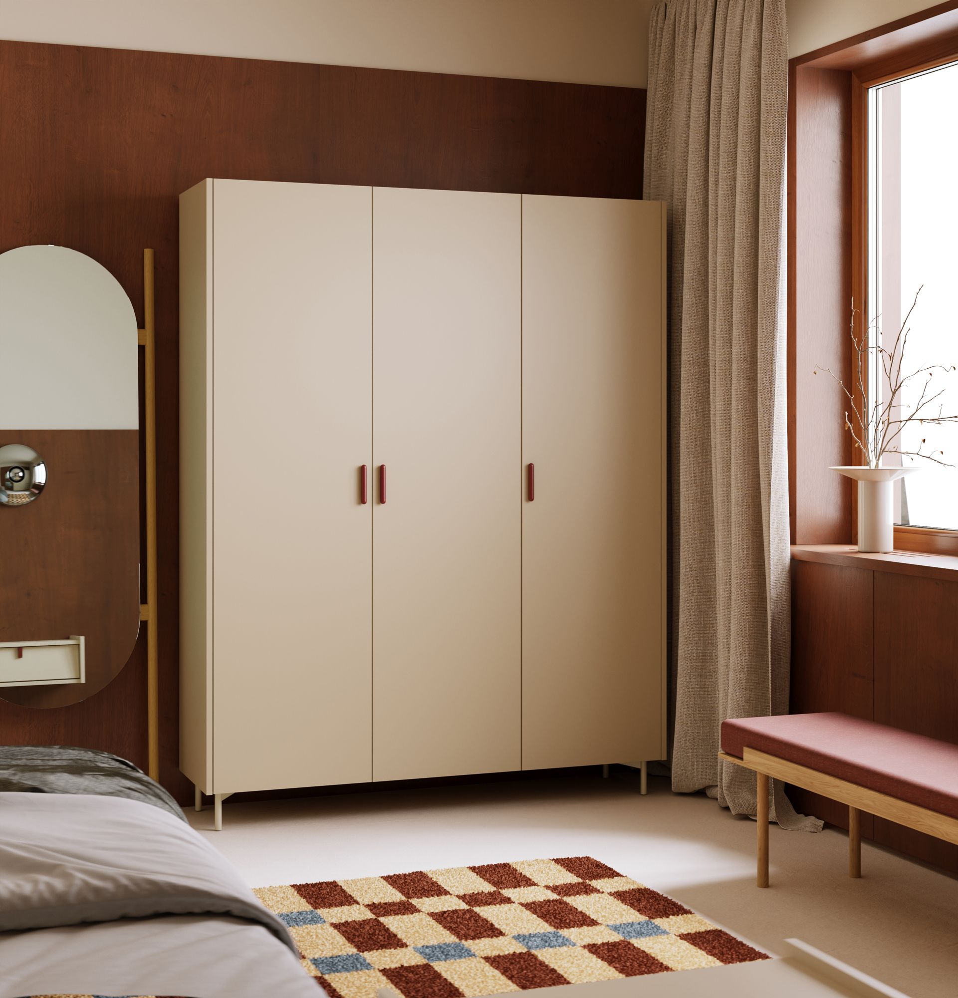 Armoire SKRA SKR53
Couleur : Cappuccino
Poignée : Bourgogne cigare
Pied : Milky Way