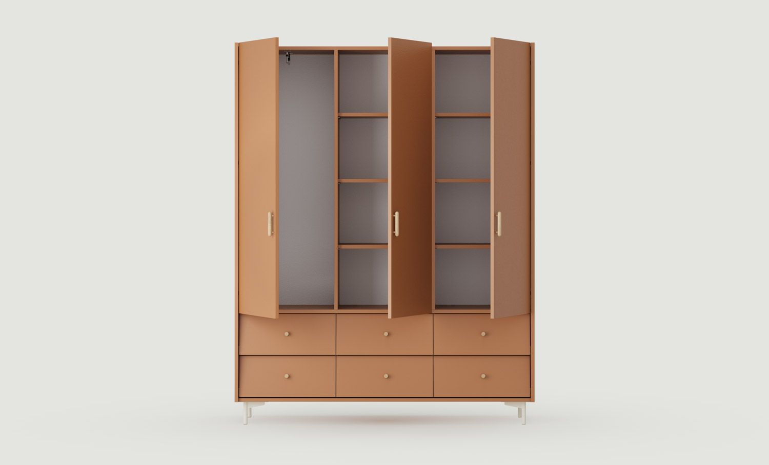 Armoire SKRA SKR58
Couleur : Sahara Deep
Poignée supérieure : Cigar Oak
Poignée inférieure : Bouton en chêne
Pied : Milky Way