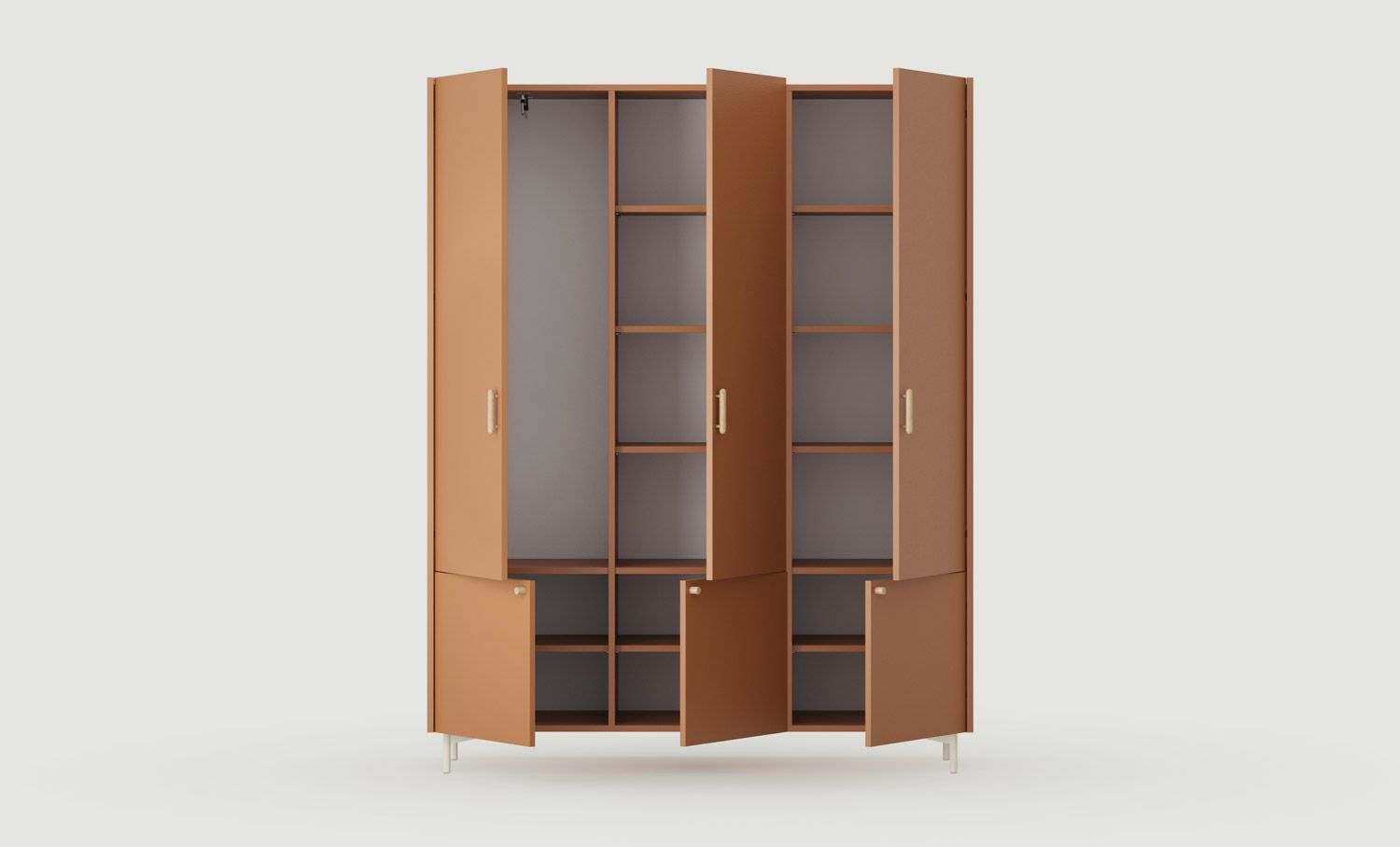 Armoire SKRA SKR60
Couleur : Sahara Deep
Poignée supérieure : Chêne Cigare
Poignée inférieure : bouton en chêne
Pied : Milky Way