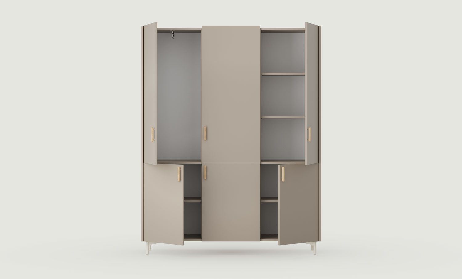 Armoire SKRA SKR61
Couleur : Argile cendrée
Pied : Milky Way
Poignée : Cigar Oak
                            
