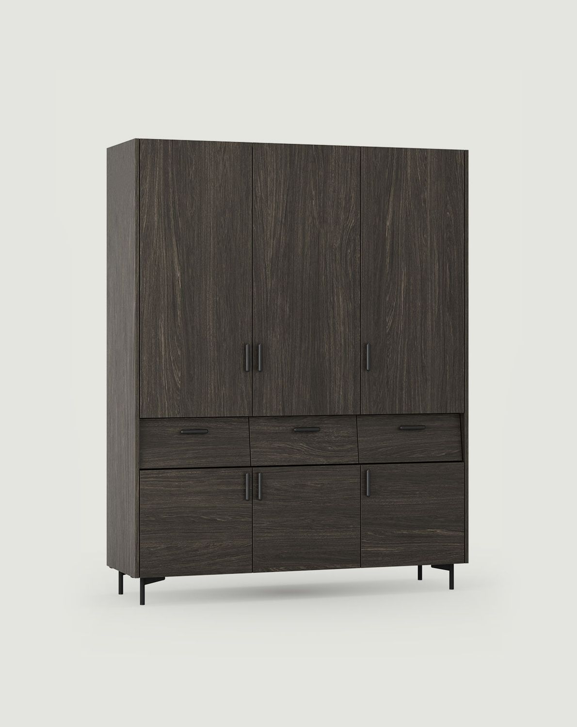 Armoire SKRA SKR62
Couleur : Chêne Espresso
Pied : Noir
Poignée : Noir Cigare
                            