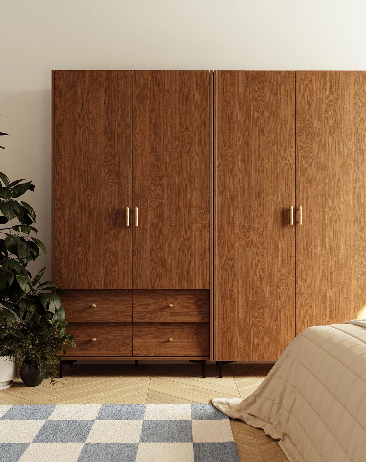 Armoire SKRA SKR48
Couleur : Chêne rustique
Poignée supérieure : Chêne cigare
Poignée inférieure : bouton en chêne
Pied : Noir