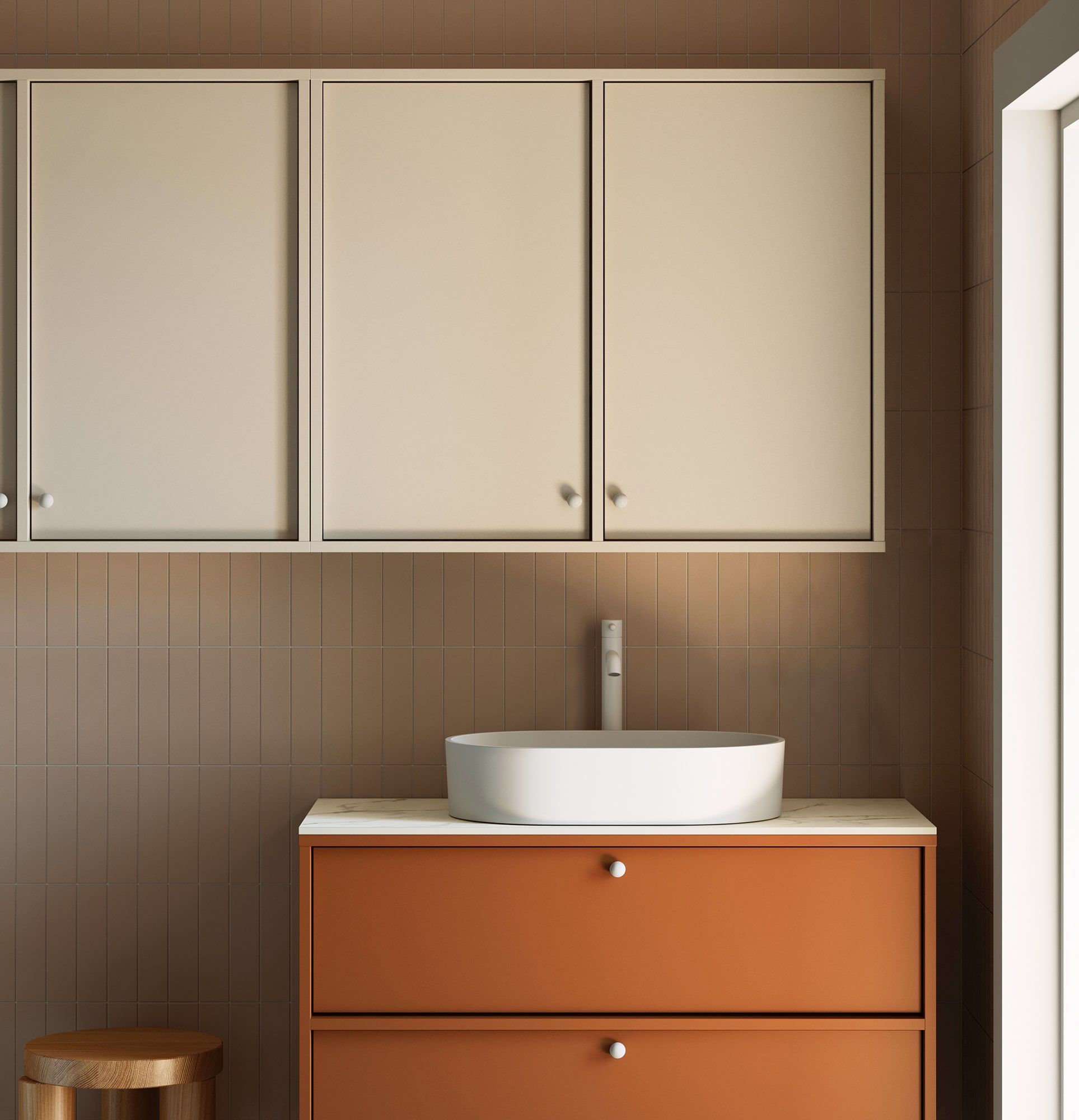 KABE WKL01 armoire murale de salle de bain en style JAPANDI
Couleur : Voie lactée
Poignée : Poignée boule KD blanche